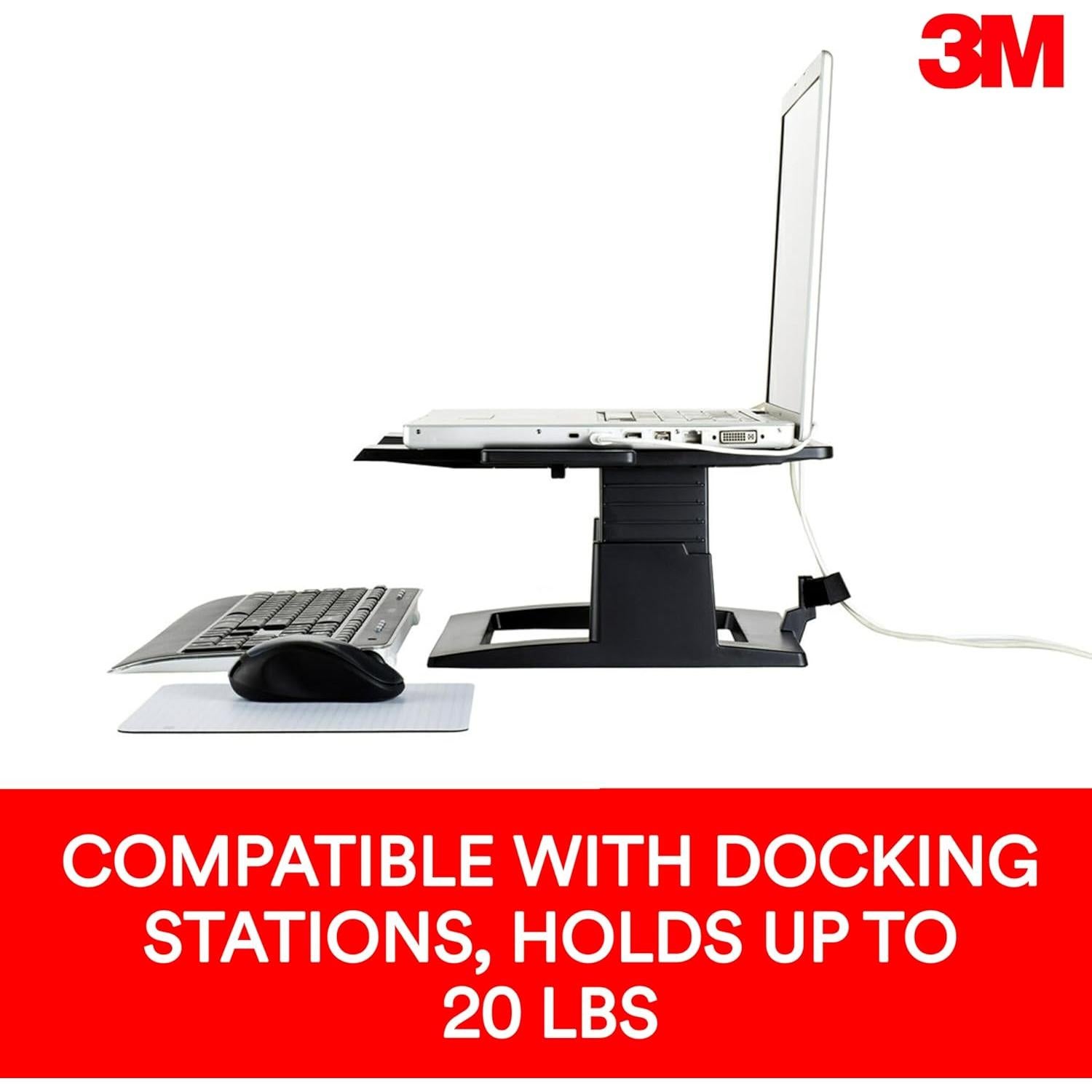 Soporte de Laptop Ajustable 3M LX500, Altura Ergonométrica 10-15 cm