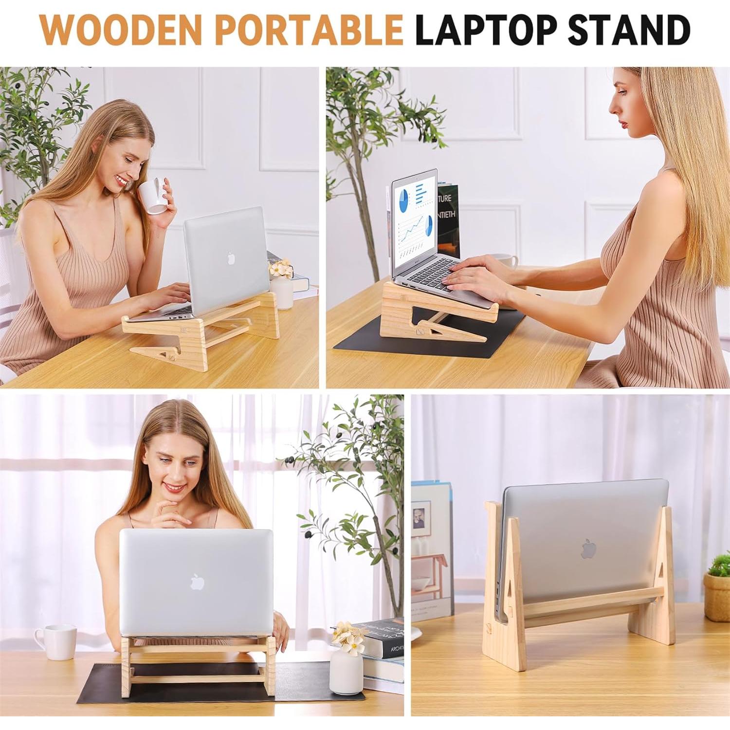 Soporte de Laptop de Madera VNYOTT Universal 13.3-17.3"