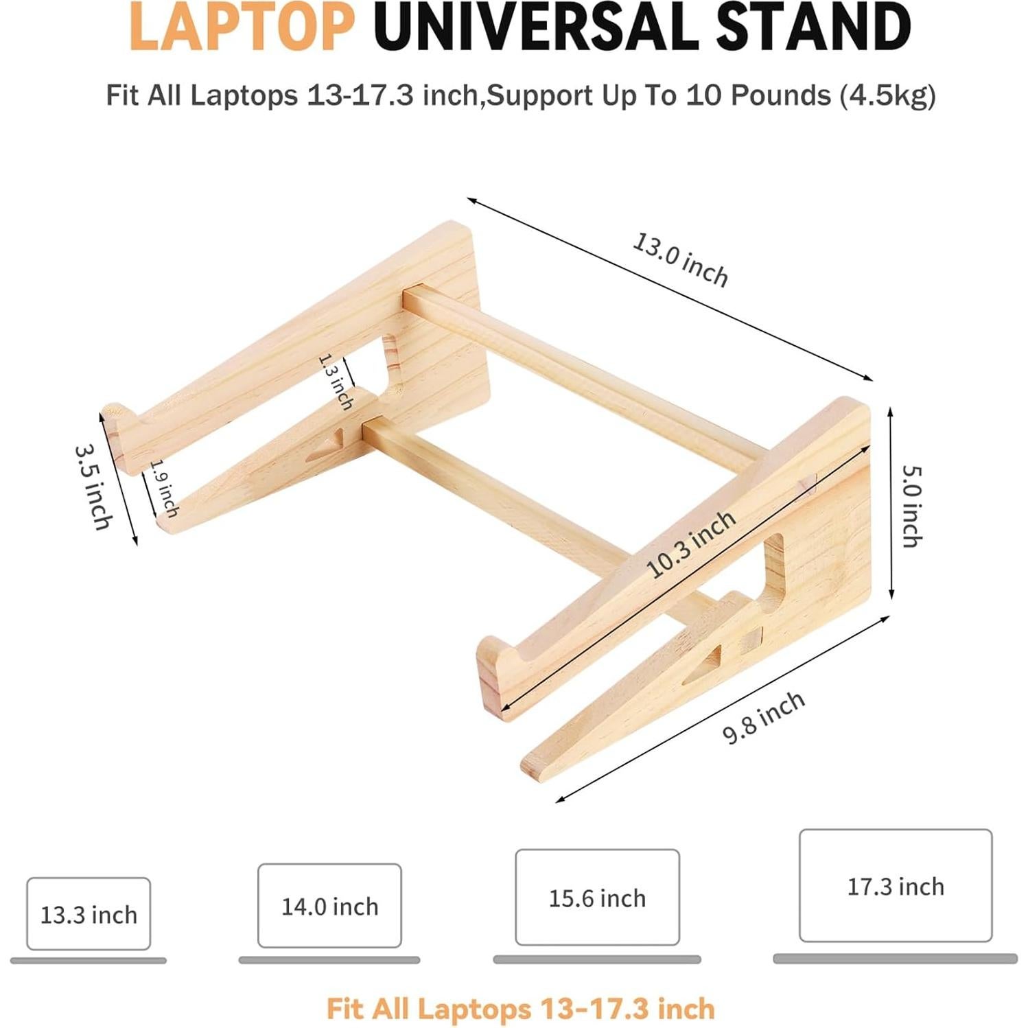 Soporte de Laptop de Madera VNYOTT Universal 13.3-17.3"