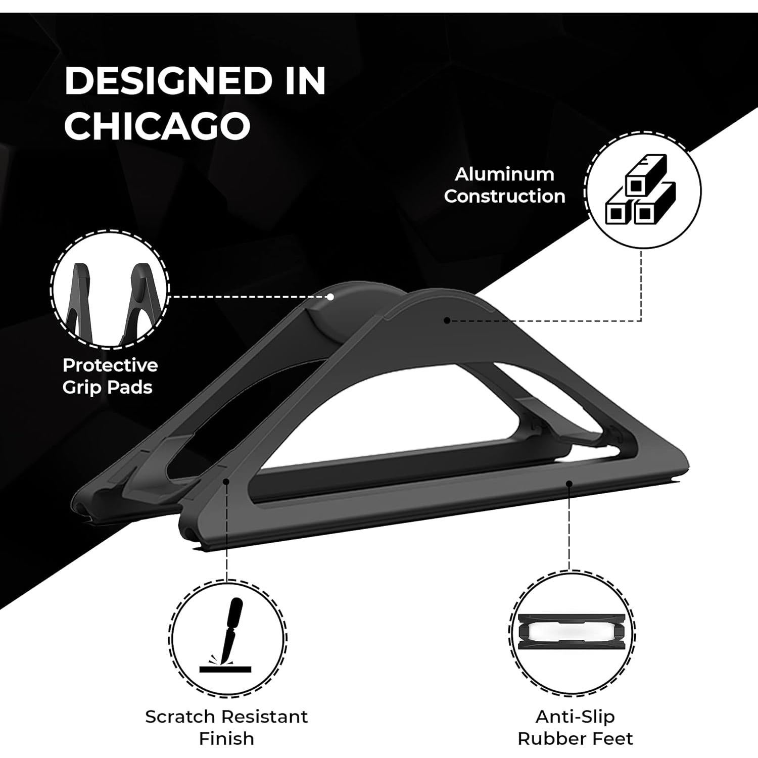 Soporte Vertical para Laptop HumanCentric Negro Ajustable