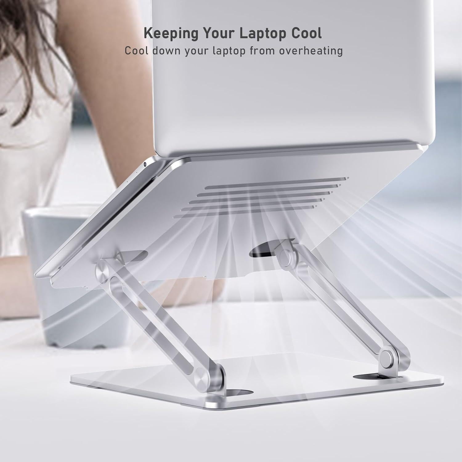 Soporte para Laptop BoYata N21 Ajustable Aluminio Plata hasta 15"