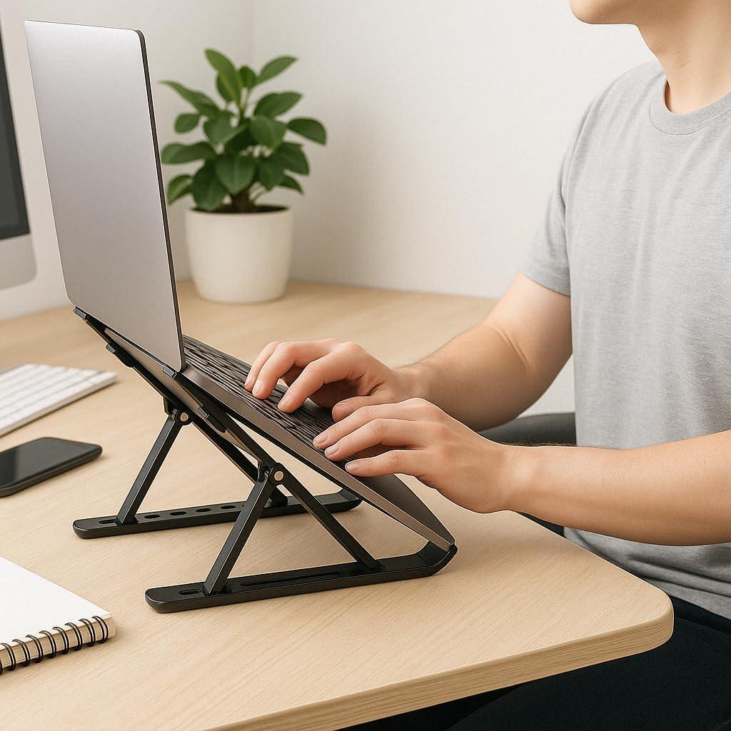 Soporte Plegable para Laptop Verdevida Negro 6 Niveles Ajustables