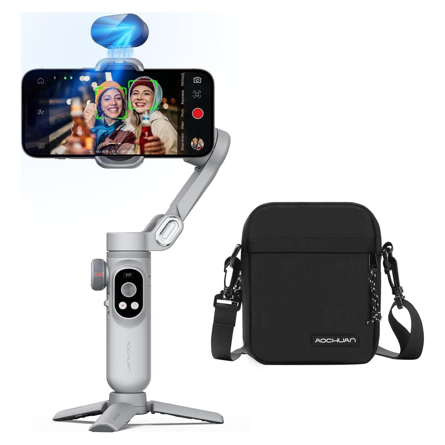 Estabilizador de Cardán 3 Ejes Smart AI X Pro con Bolsa Gris