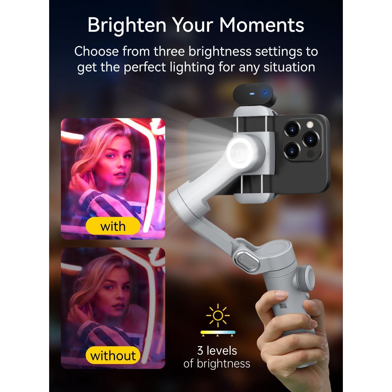 Estabilizador de Cardán 3 Ejes Smart AI X Pro con Bolsa Gris