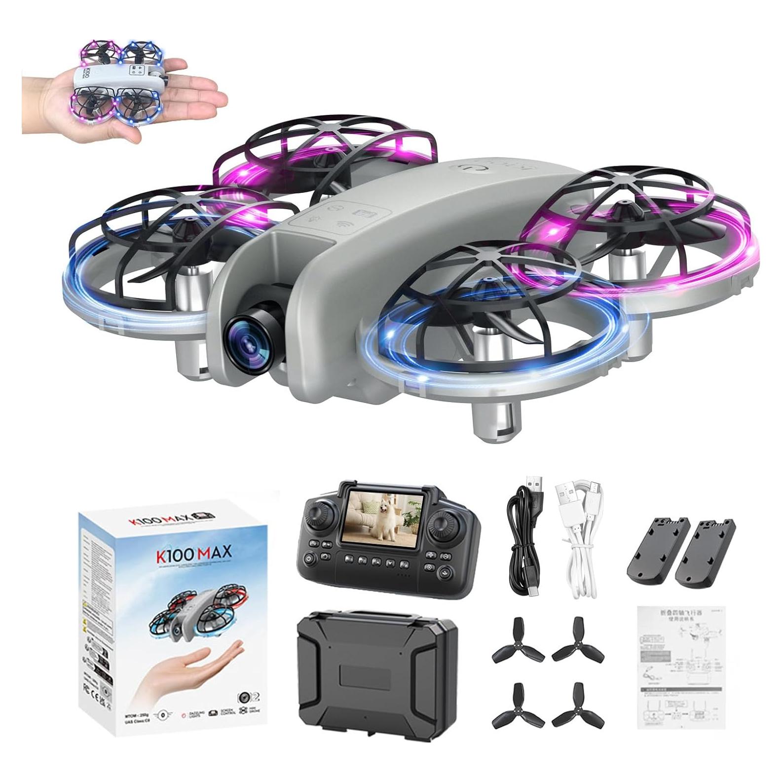 Dron Mini K100Max SkylineExtend con Cámara HD 720p Gris