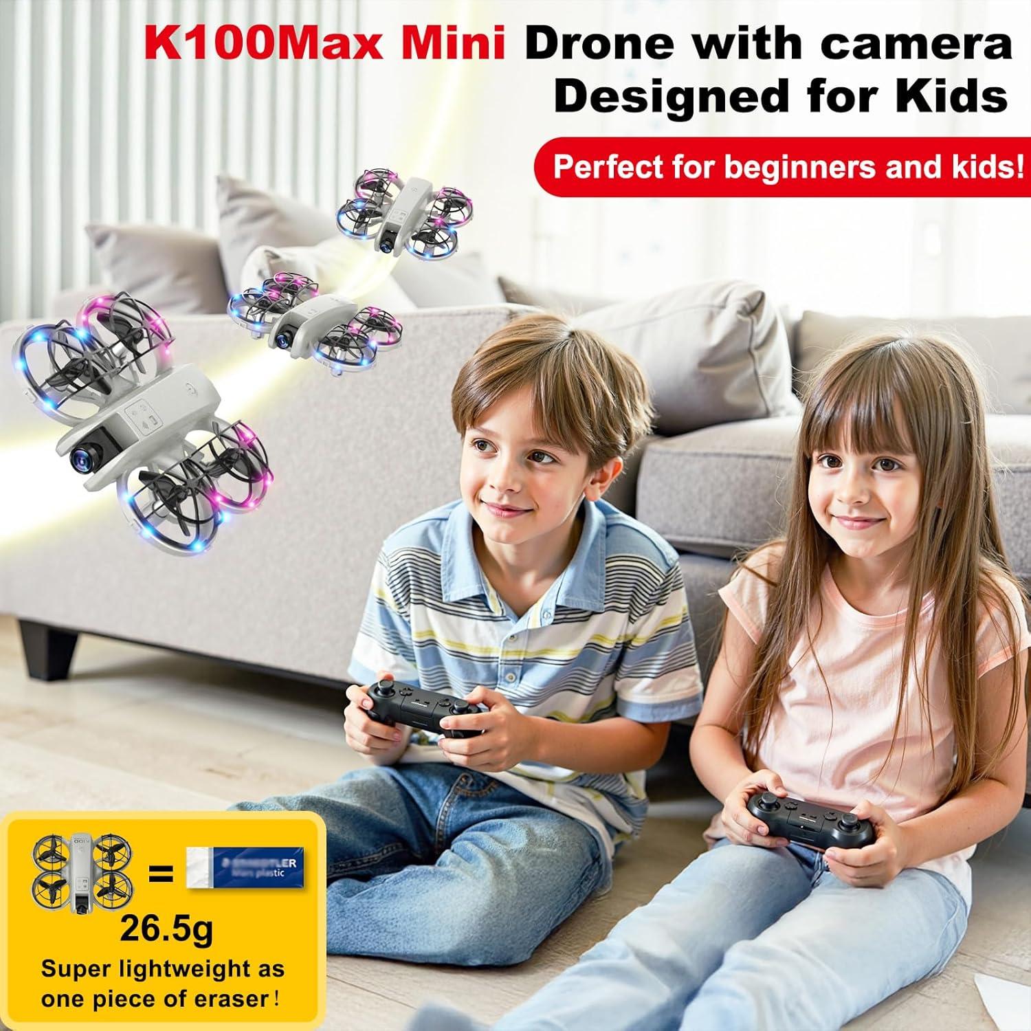 Dron Mini K100Max SkylineExtend con Cámara HD 720p Gris