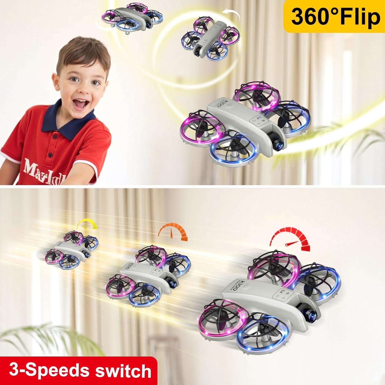 Dron Mini K100Max SkylineExtend con Cámara HD 720p Gris