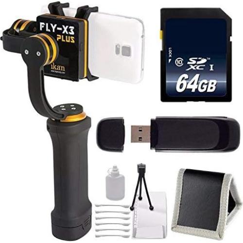 Estabilizador Gimbal ikan FLY-X3-Plus para Smartphone + Kit 64GB