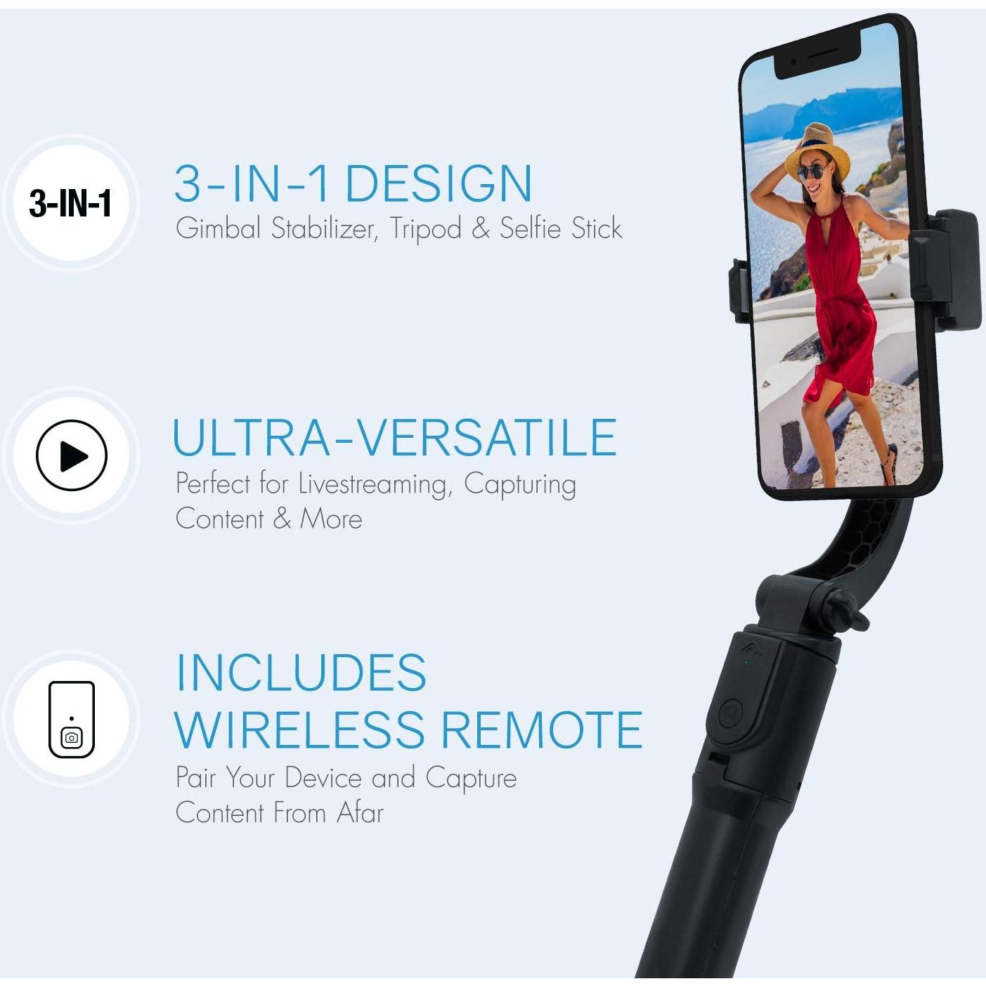 Gimbal Estabilizador para Smartphone Realm RLMS5BK con Trípode