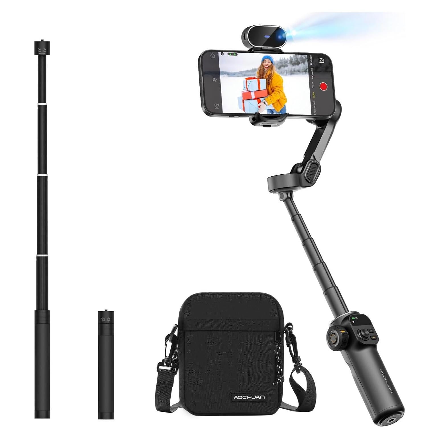 Estabilizador de Cardán 3 Ejes Smart X2 Negro AI con Bolsa y Varilla