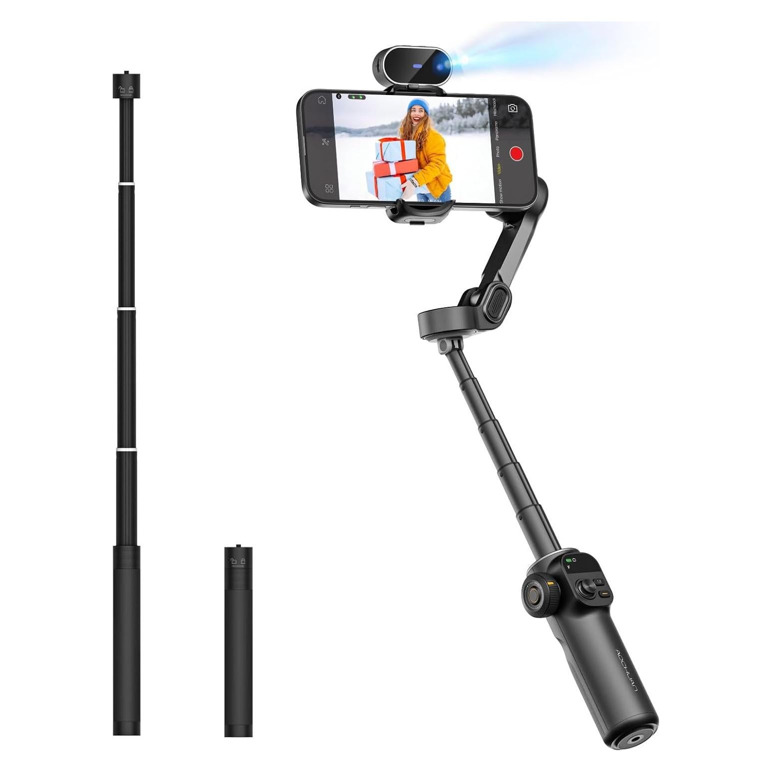 Estabilizador de Cardán 3 Ejes Smart X2 Negro AI con Varilla de Extensión