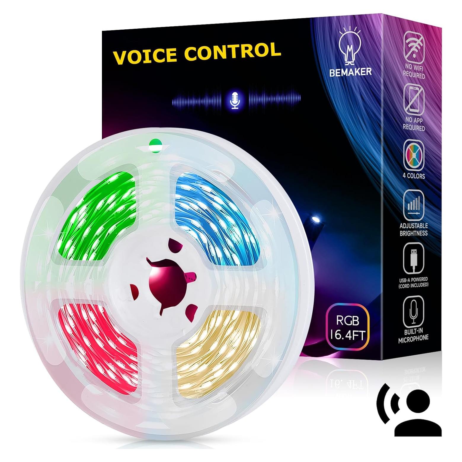 Tira de Luz LED Inteligente BEMAKER MK12311 RGBW Control Voz