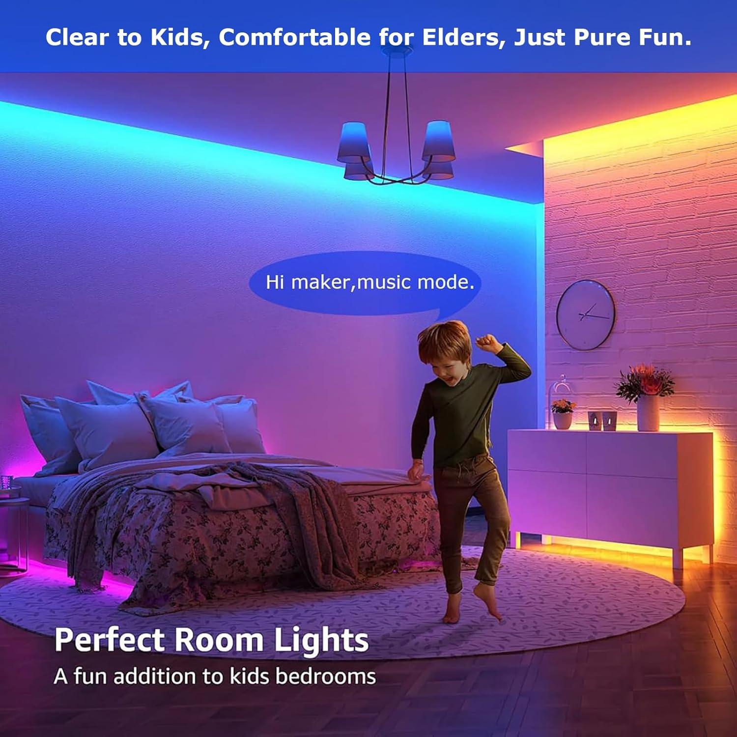 Tira de Luz LED Inteligente BEMAKER MK12311 RGBW Control Voz