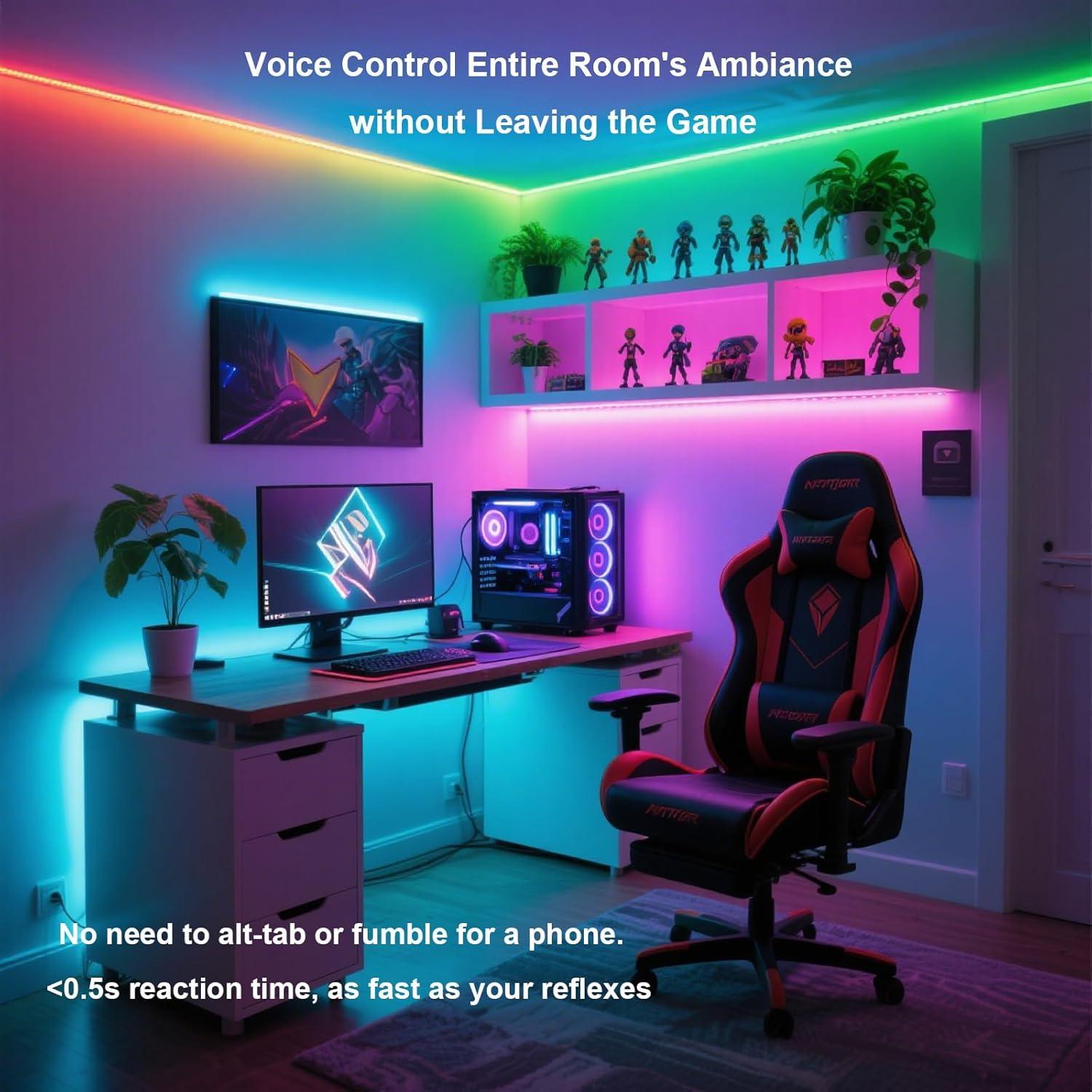 Tira de Luz LED Inteligente BEMAKER MK12311 RGBW Control Voz