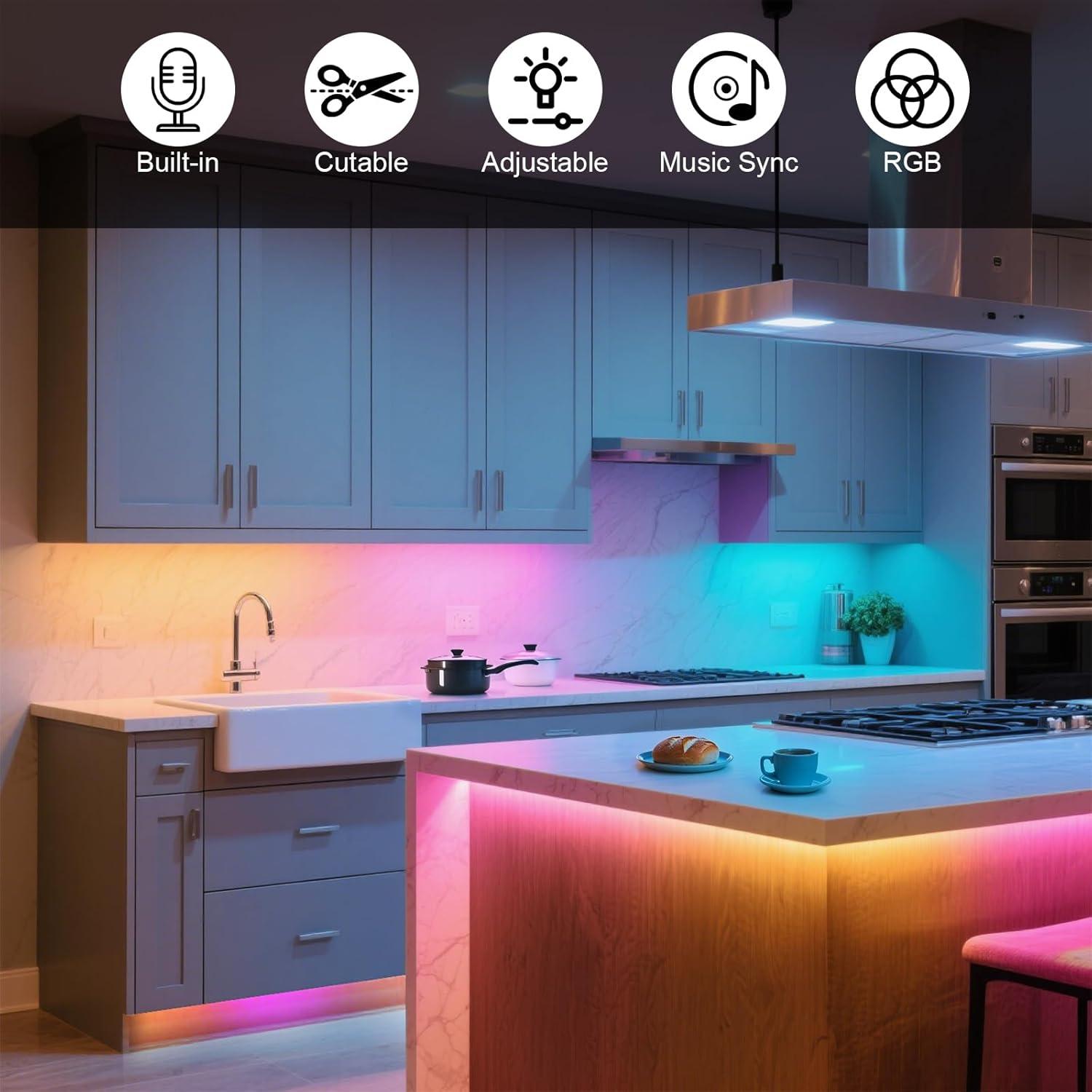 Tira de Luz LED Inteligente BEMAKER MK12311 RGBW Control Voz