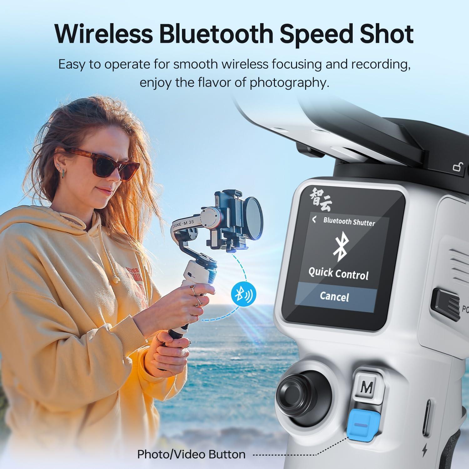 Estabilizador de Cámara ZHIYUN Crane M3S 3 Ejes con Luz y Control Bluetooth