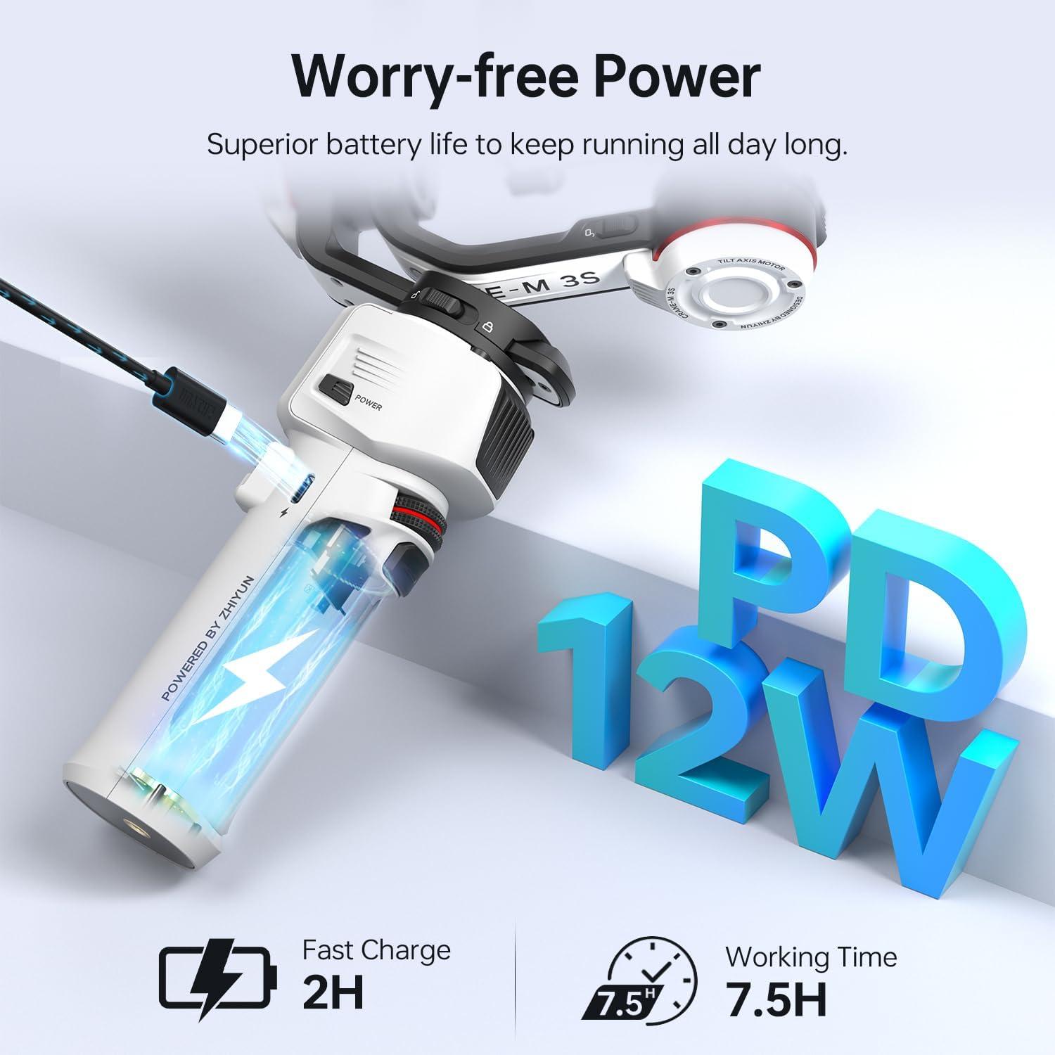 Estabilizador de Cámara ZHIYUN Crane M3S 3 Ejes con Luz y Control Bluetooth