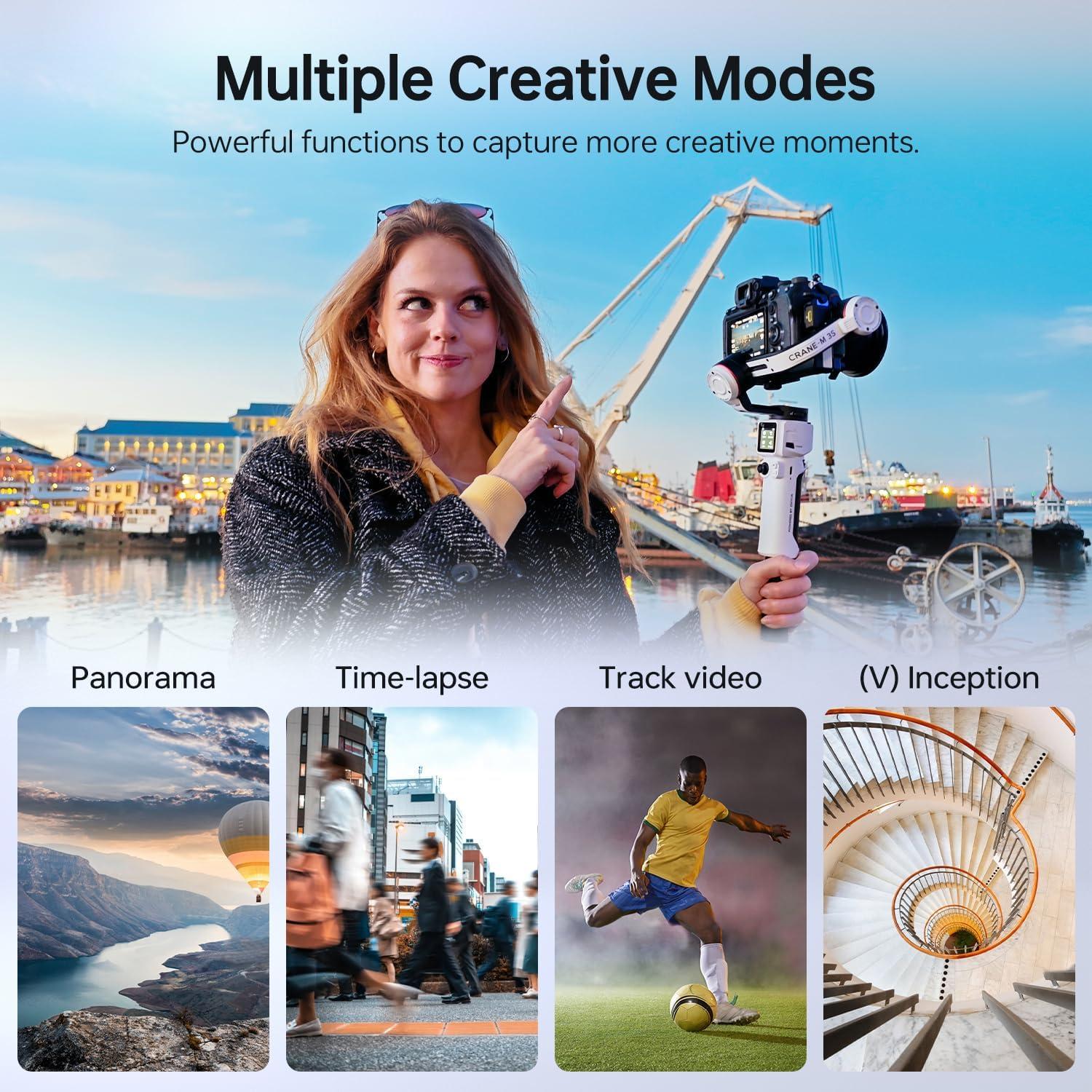 Estabilizador de Cámara ZHIYUN Crane M3S 3 Ejes con Luz y Control Bluetooth