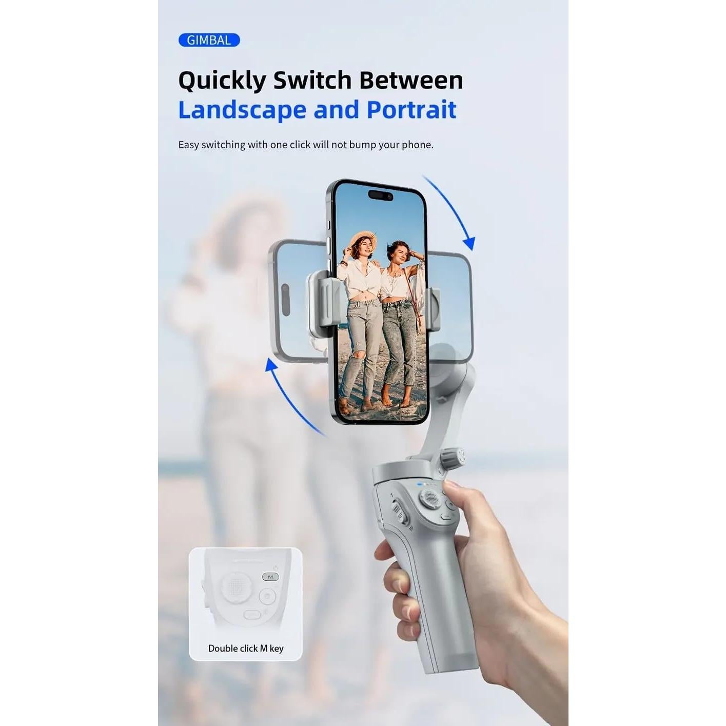 Estabilizador Gimbal AOCHUAN M01 para Smartphone 3 Ejes con Luz LED