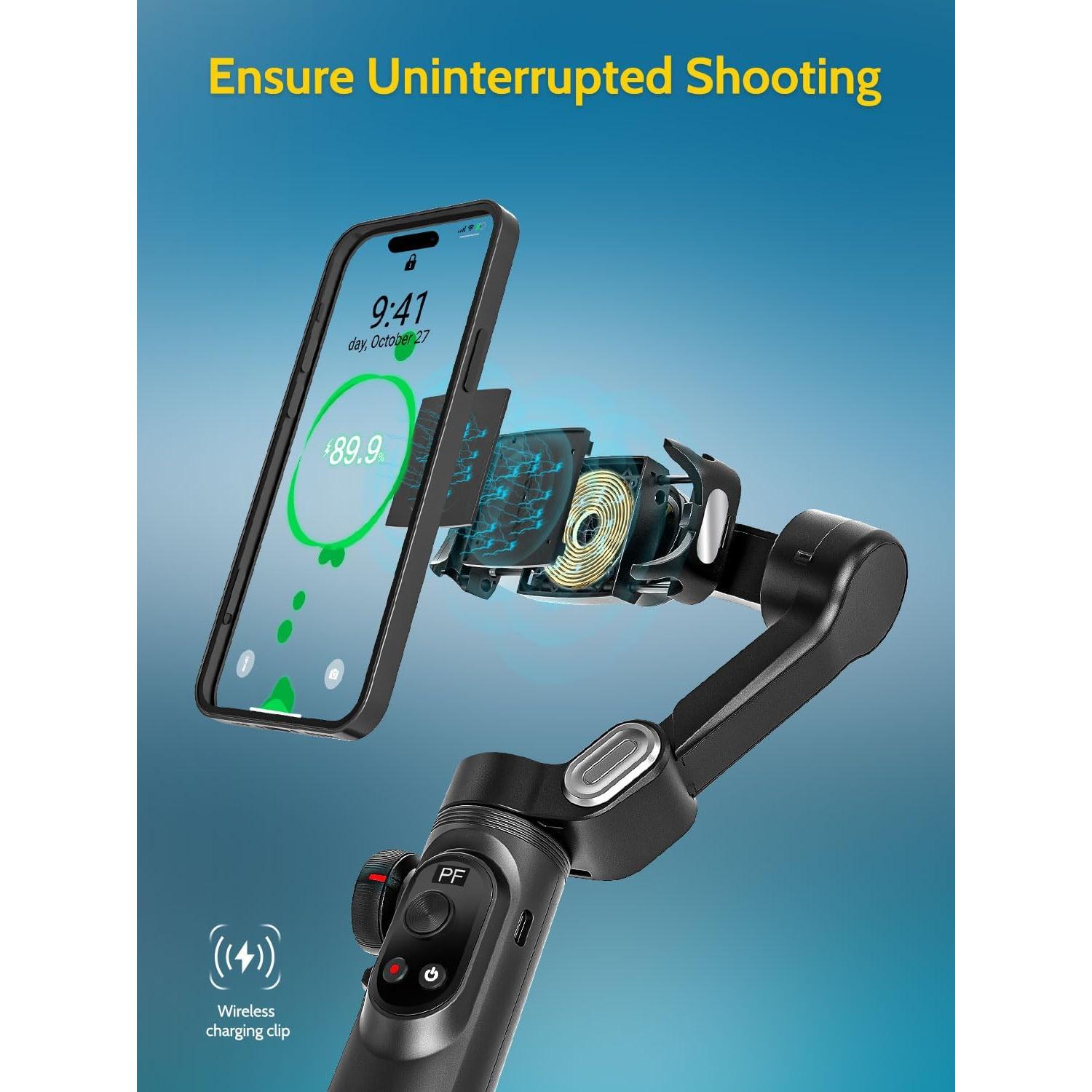 Gimbal Estabilizador AOCHUAN Smart X Pro 3 Ejes 360° Plegable