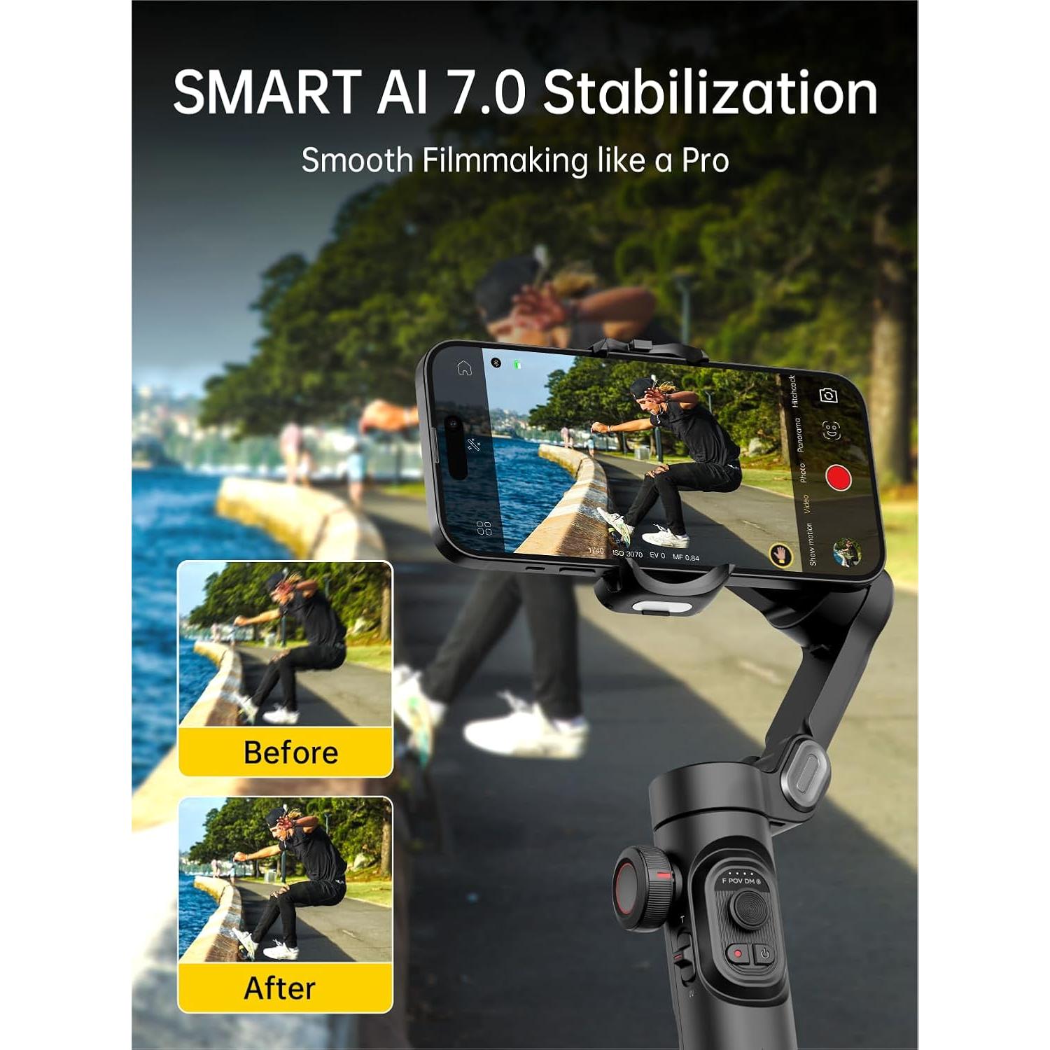 Estabilizador Gimbal 3 Ejes AOCHUAN Smart XE Plegable para Smartphone
