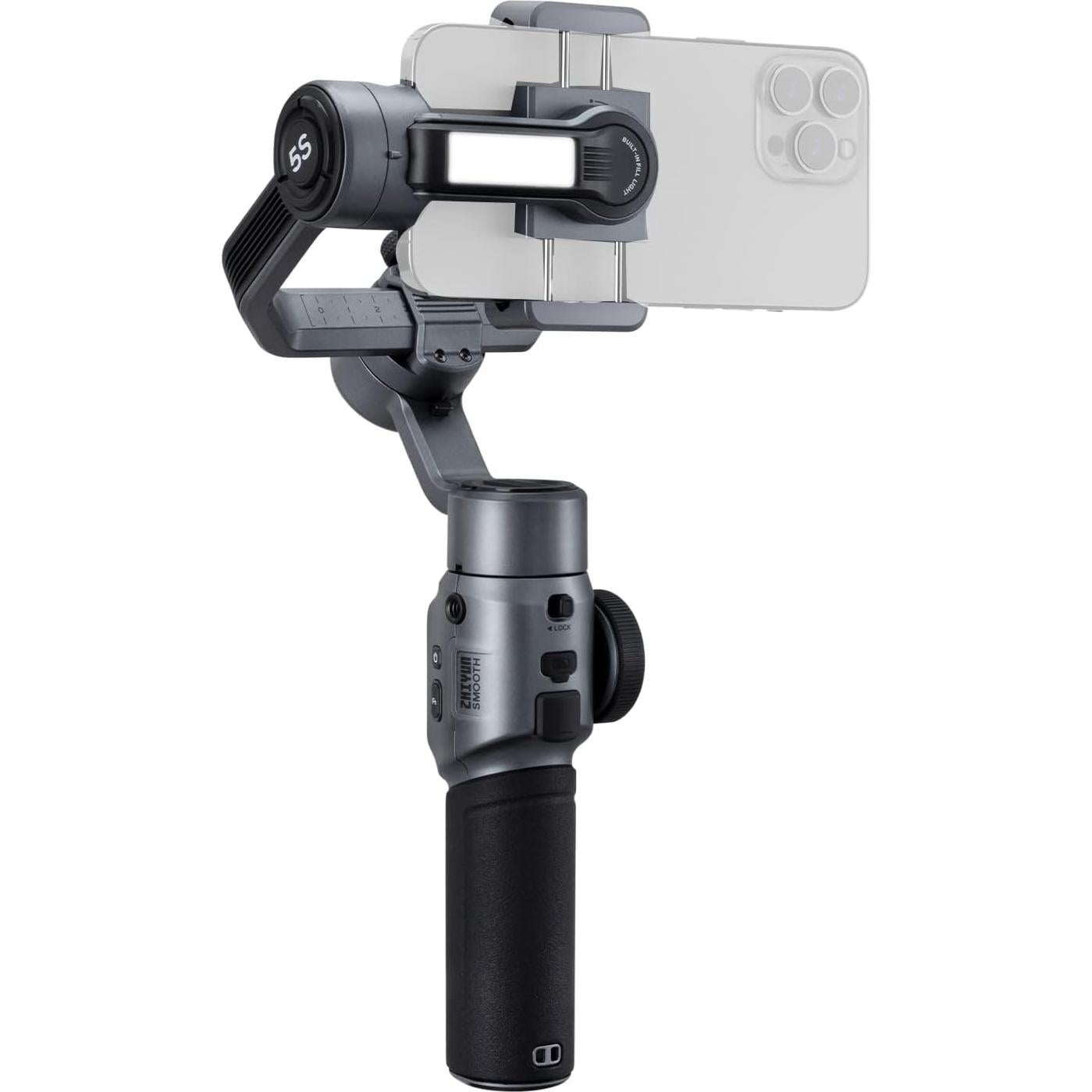 Estabilizador Gimbal Zhiyun Smooth 5S con Luz Relleno 3-ejes