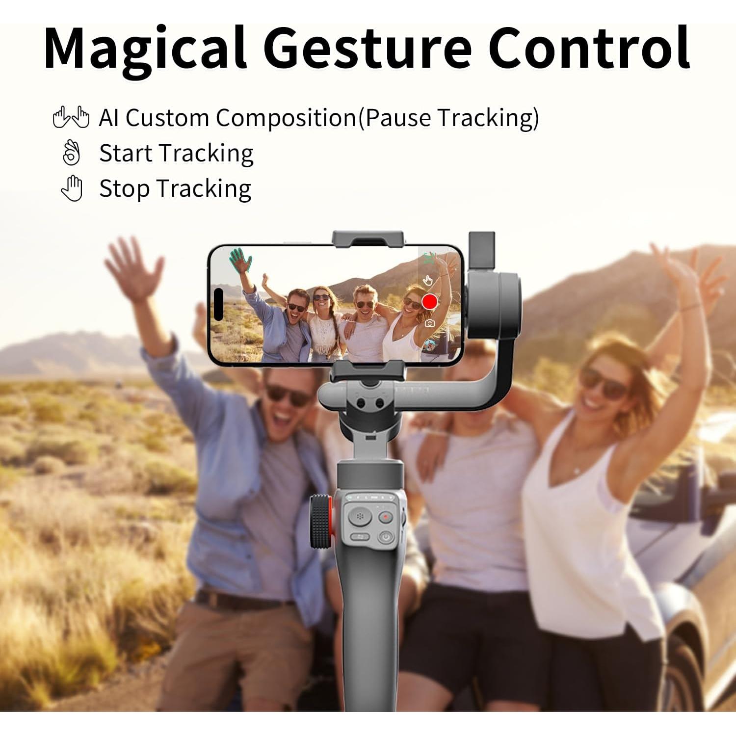 Gimbal Estabilizador TOALLIN para Smartphone 3 Ejes AI 2600mAh