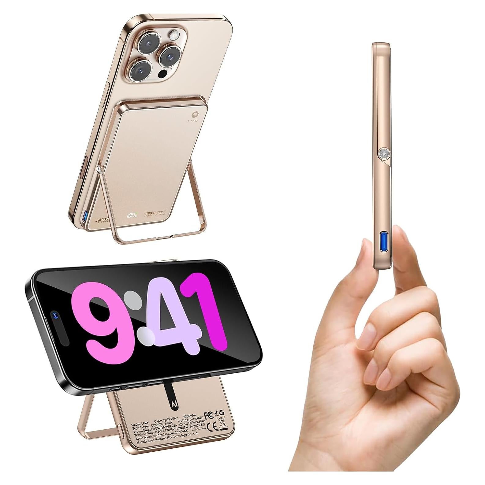 Batería Portátil Inalámbrica LITO 5000mAh Carga Rápida 20W