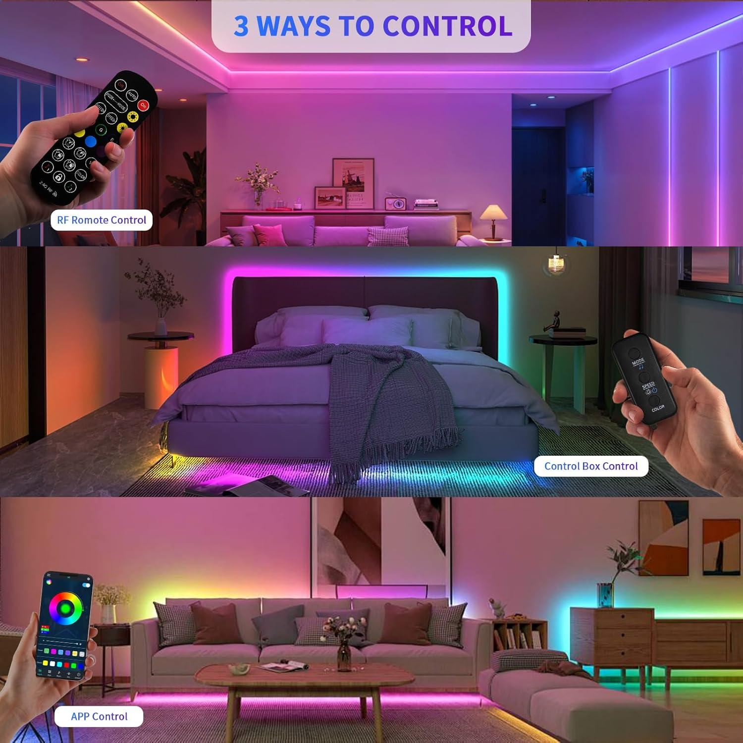 Tira de luces LED COB RGBIC 6M MILADALED con control remoto