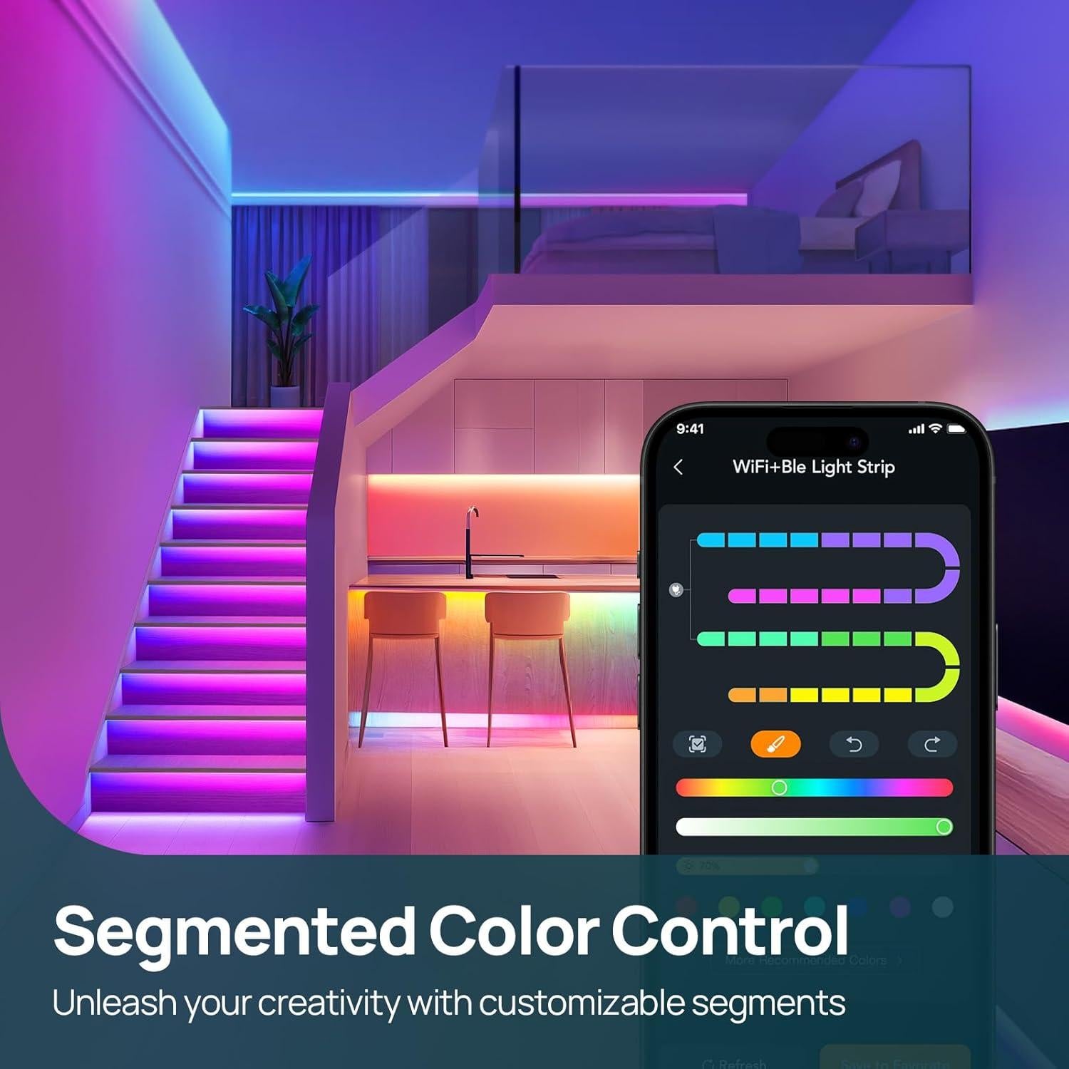 Tira de Luz LED RGB Linkind 15.24m Control Alexa Google