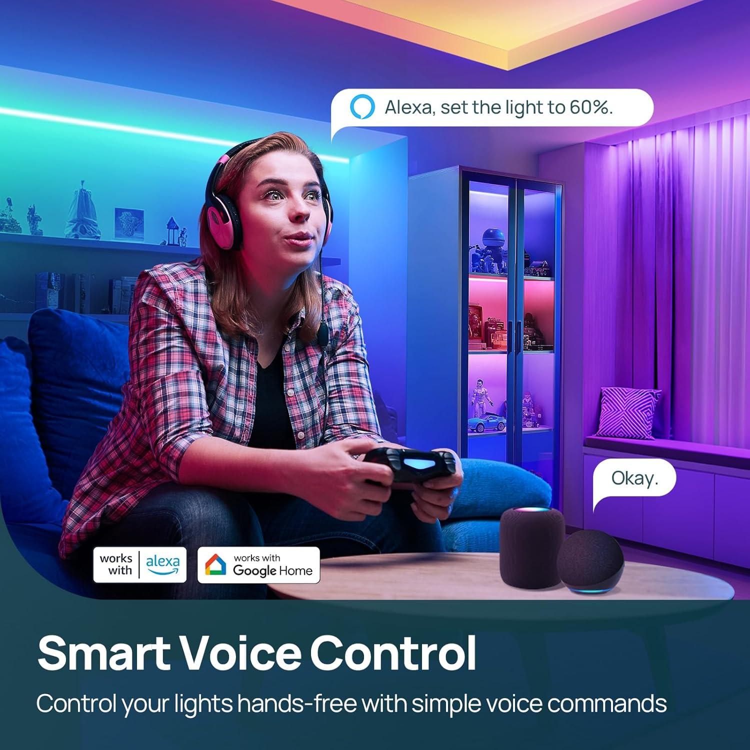 Tira de Luz LED RGB Linkind 15.24m Control Alexa Google