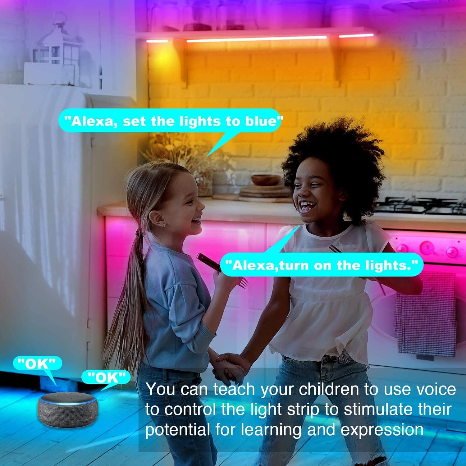 Luces LED WiFi Inteligentes dalattin 30.48m RGB Control Voz