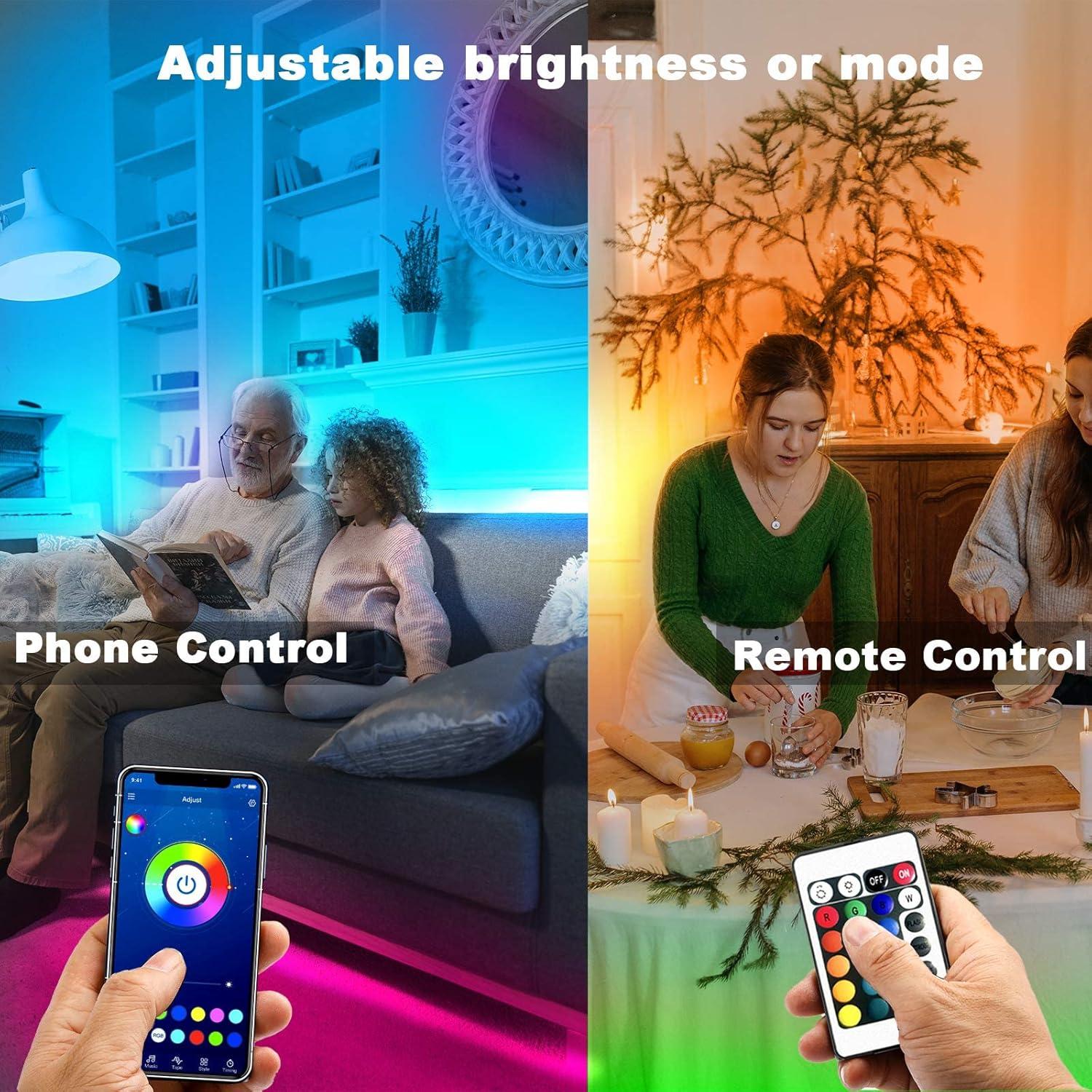 Luces LED WiFi Inteligentes dalattin 30.48m RGB Control Voz