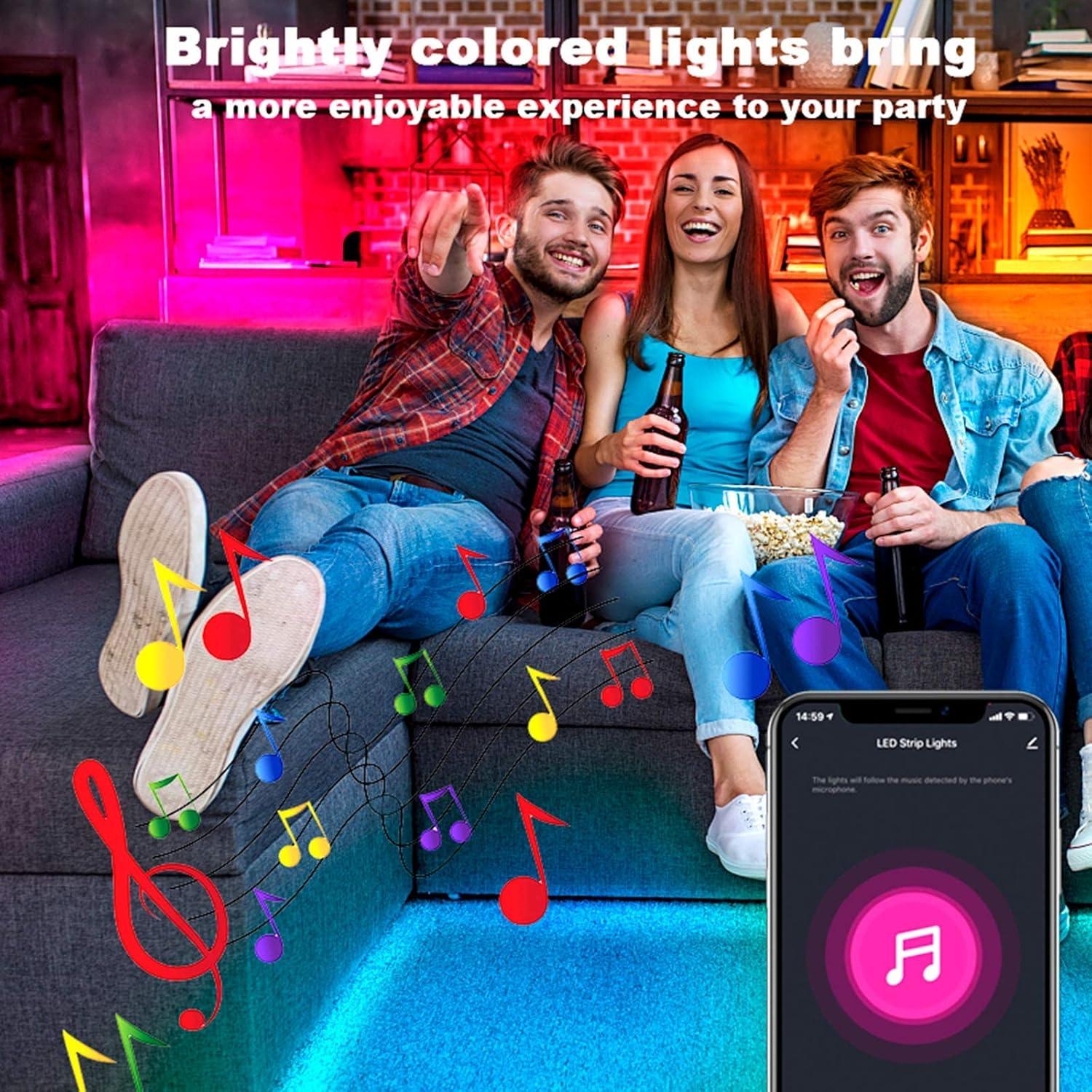 Luces LED WiFi Inteligentes dalattin 30.48m RGB Control Voz