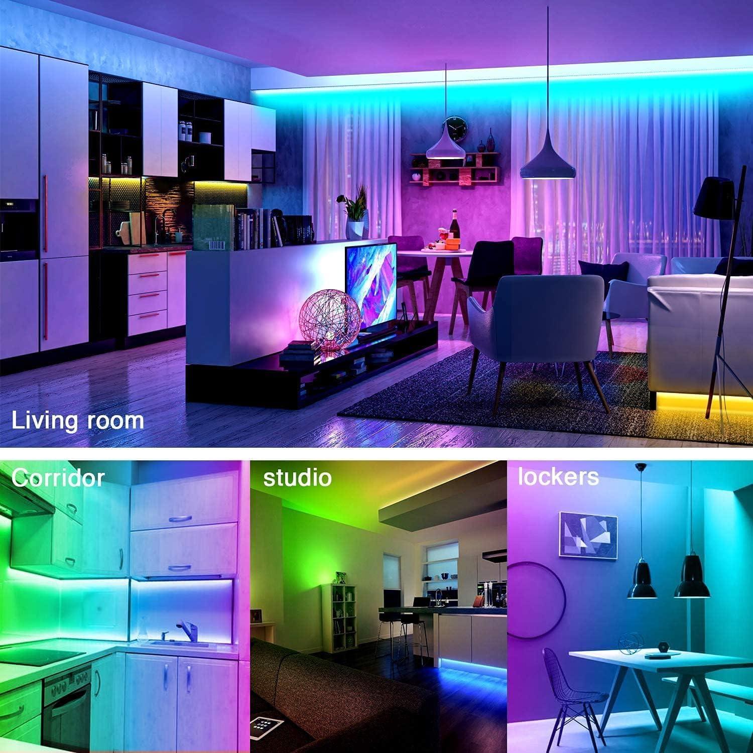 Luces LED WiFi Inteligentes dalattin 30.48m RGB Control Voz