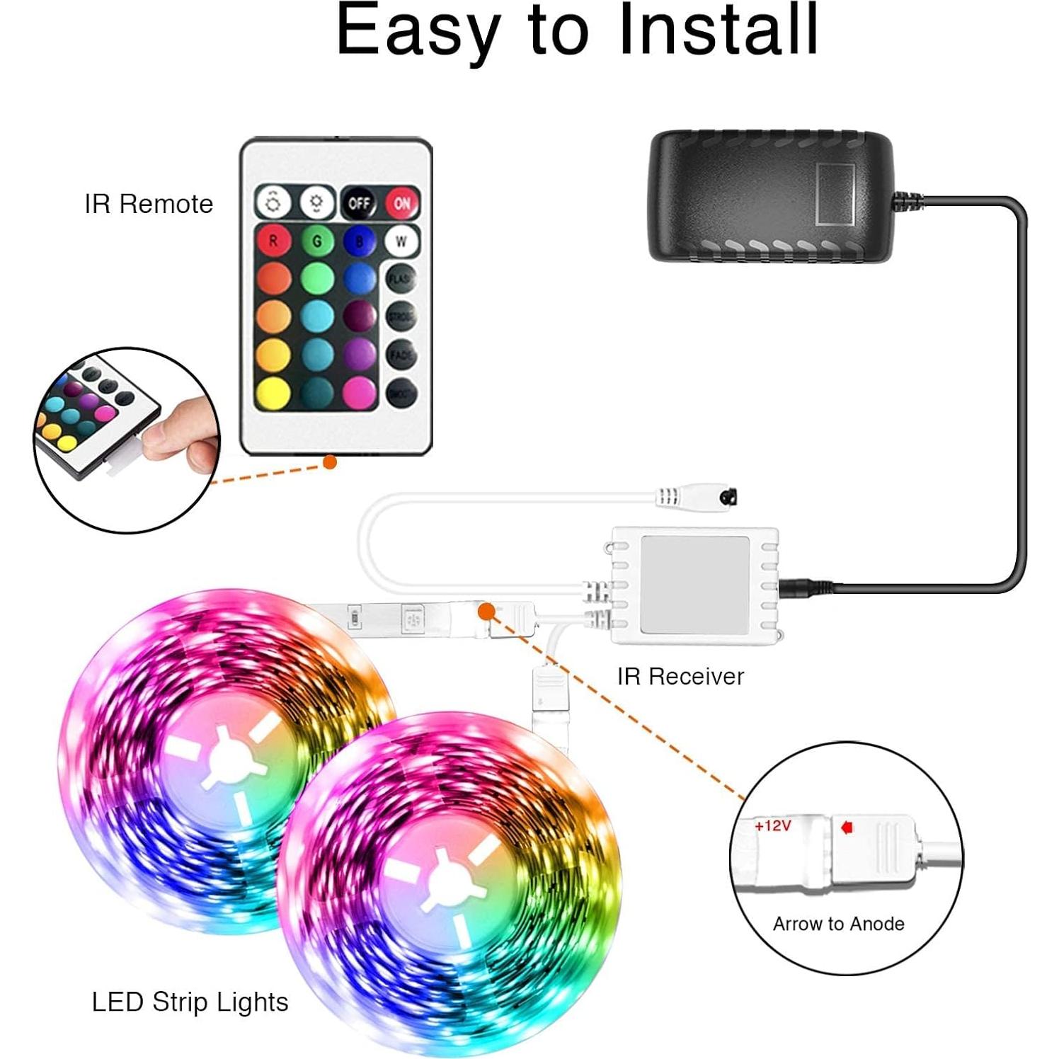 Luces LED WiFi Inteligentes dalattin 30.48m RGB Control Voz