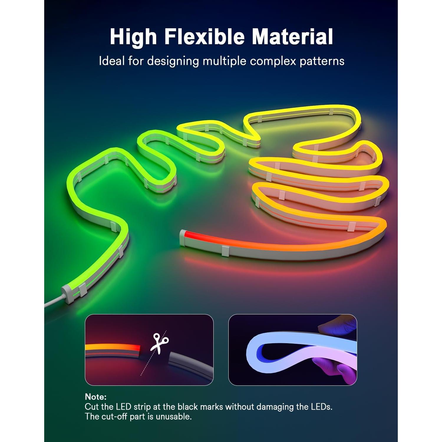 Tira de Luz LED Neon Lumary 5m RGB Cálido y Frío, Control Alexa