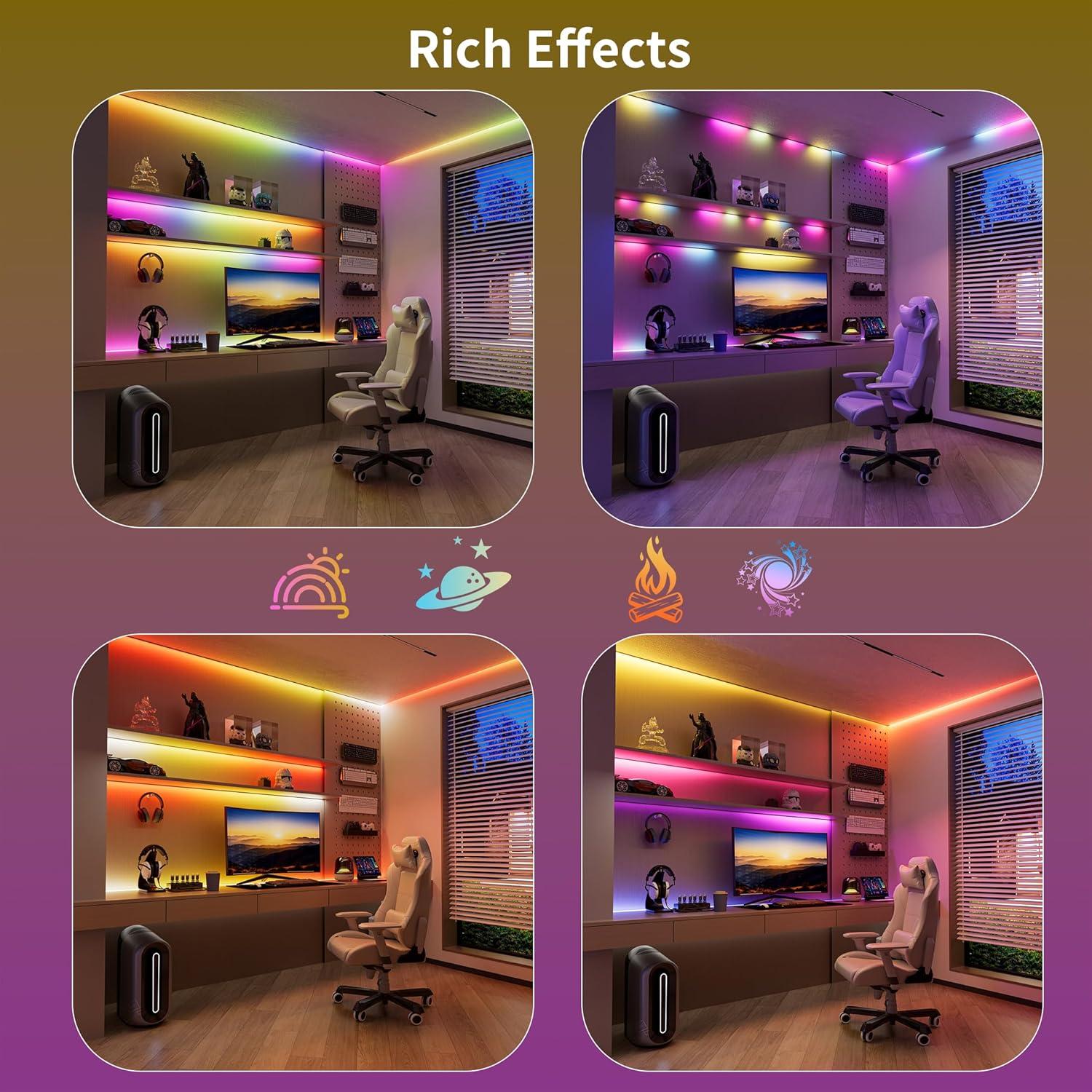 Cinta LED COB RGB MIWISE 20m con Control por Voz y Sincronización