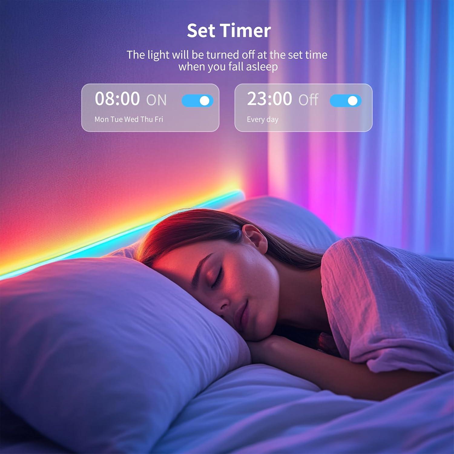 Cinta LED COB RGB MIWISE 20m con Control por Voz y Sincronización