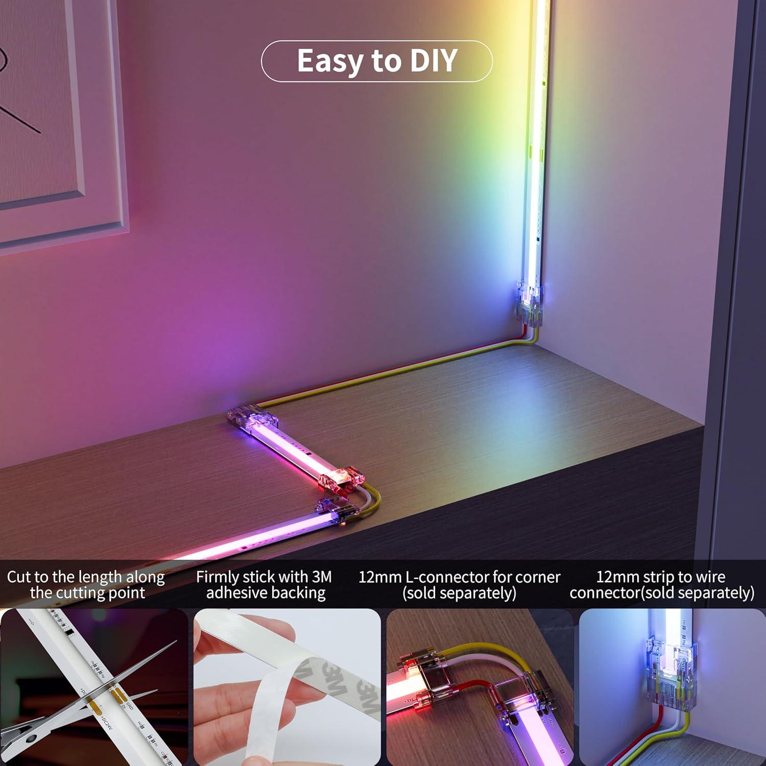 Cinta LED COB RGB MIWISE 20m con Control por Voz y Sincronización