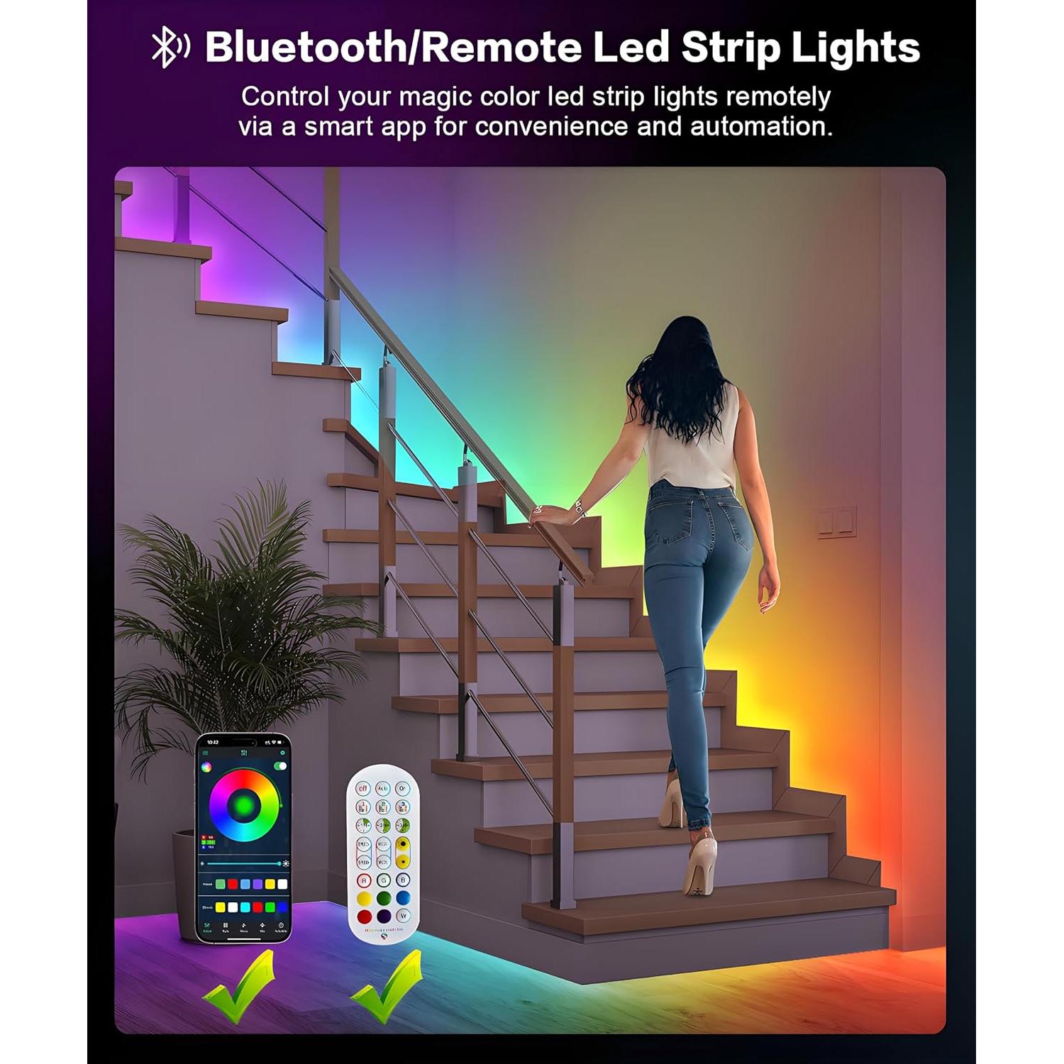 Tira LED Multicolor Tenmiro 20M con Control Remoto y APP