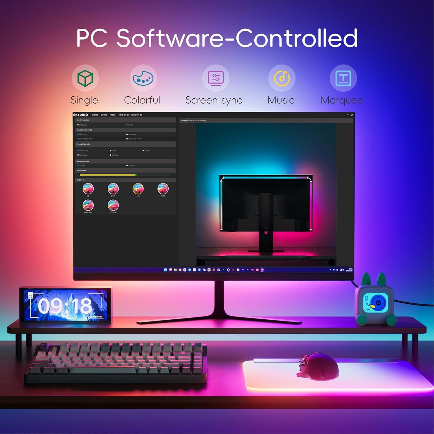 Tira LED RGBIC Skydimo 27 Pulgadas Luz de Fondo PC