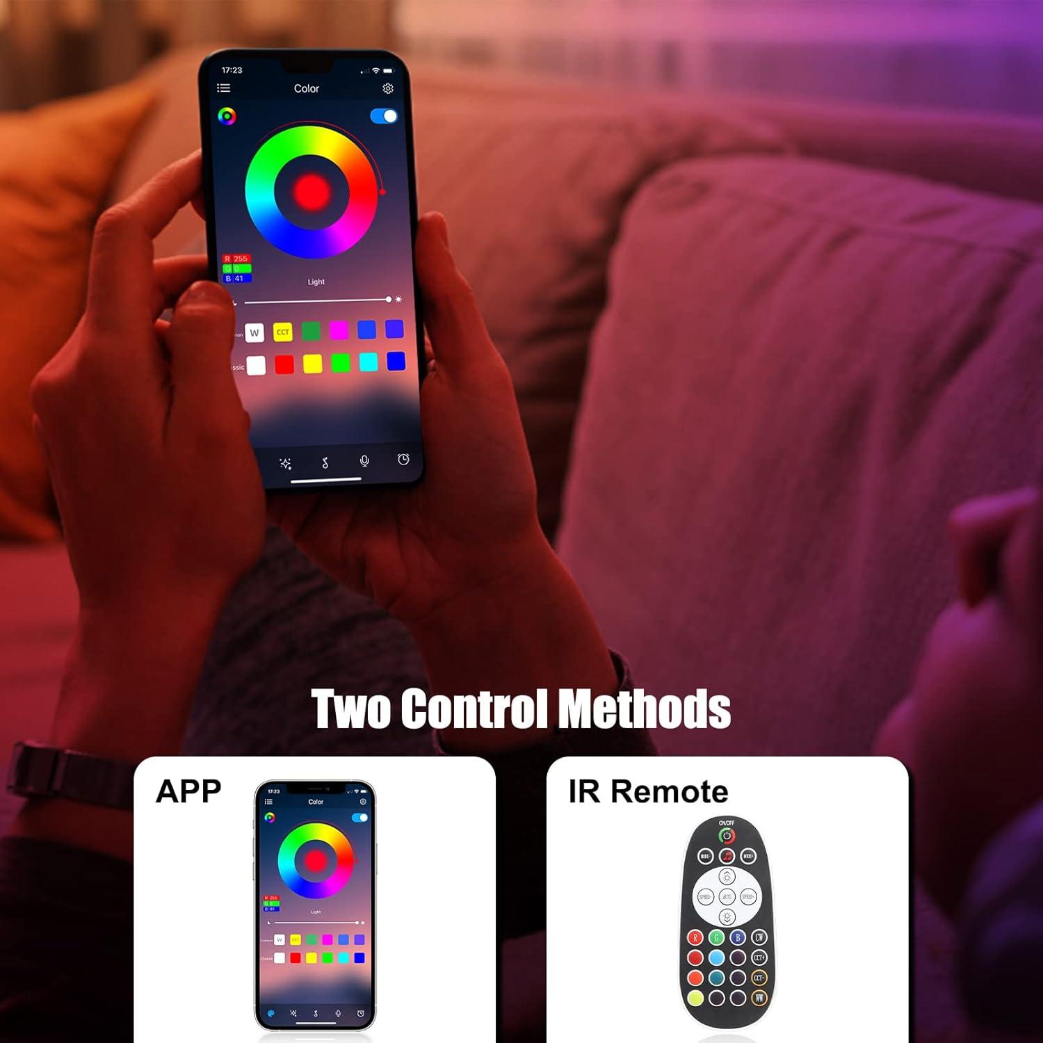 Tira LED RGB 5m Diyife con control remoto y app, Bluetooth