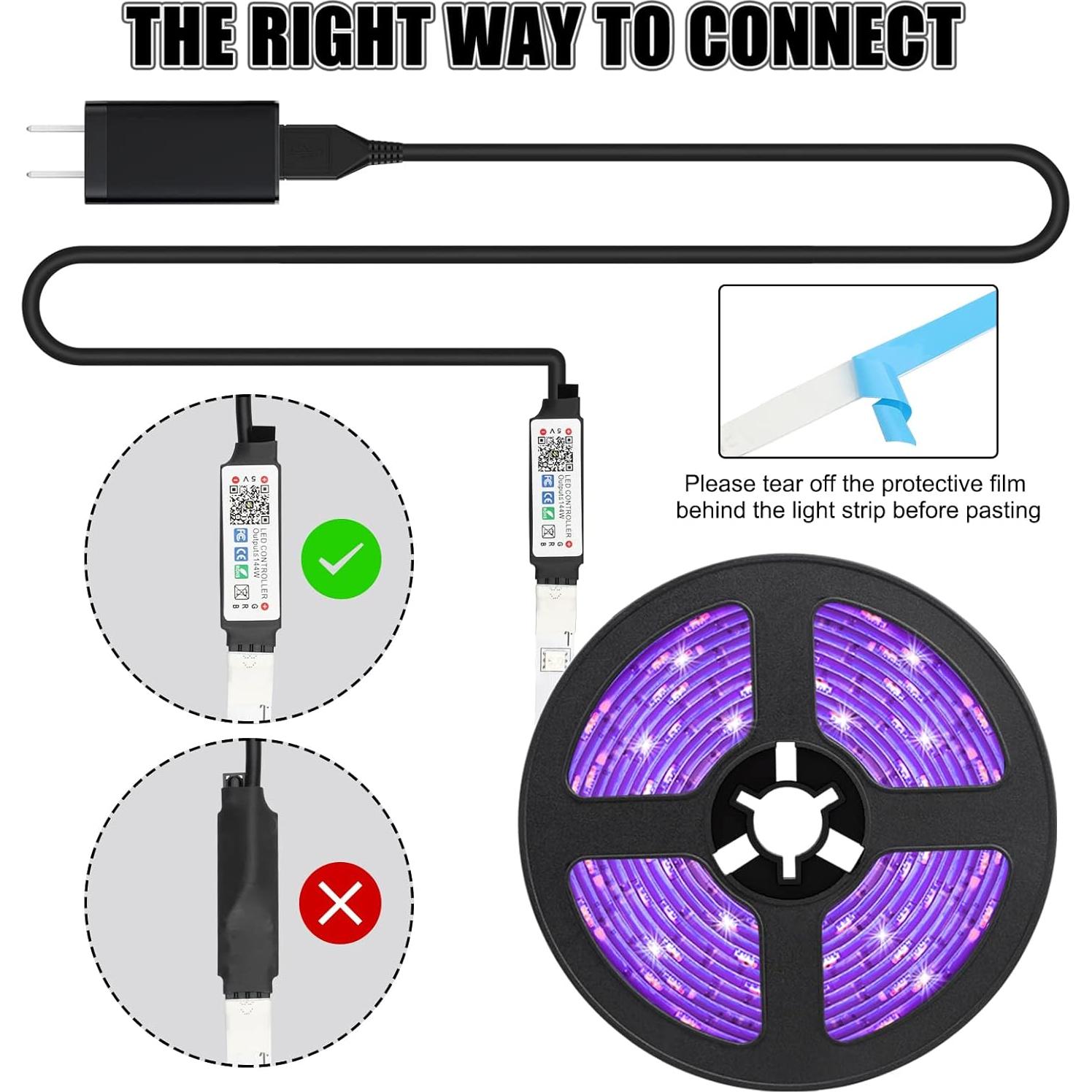 Tira LED RGB 5m Diyife con control remoto y app, Bluetooth