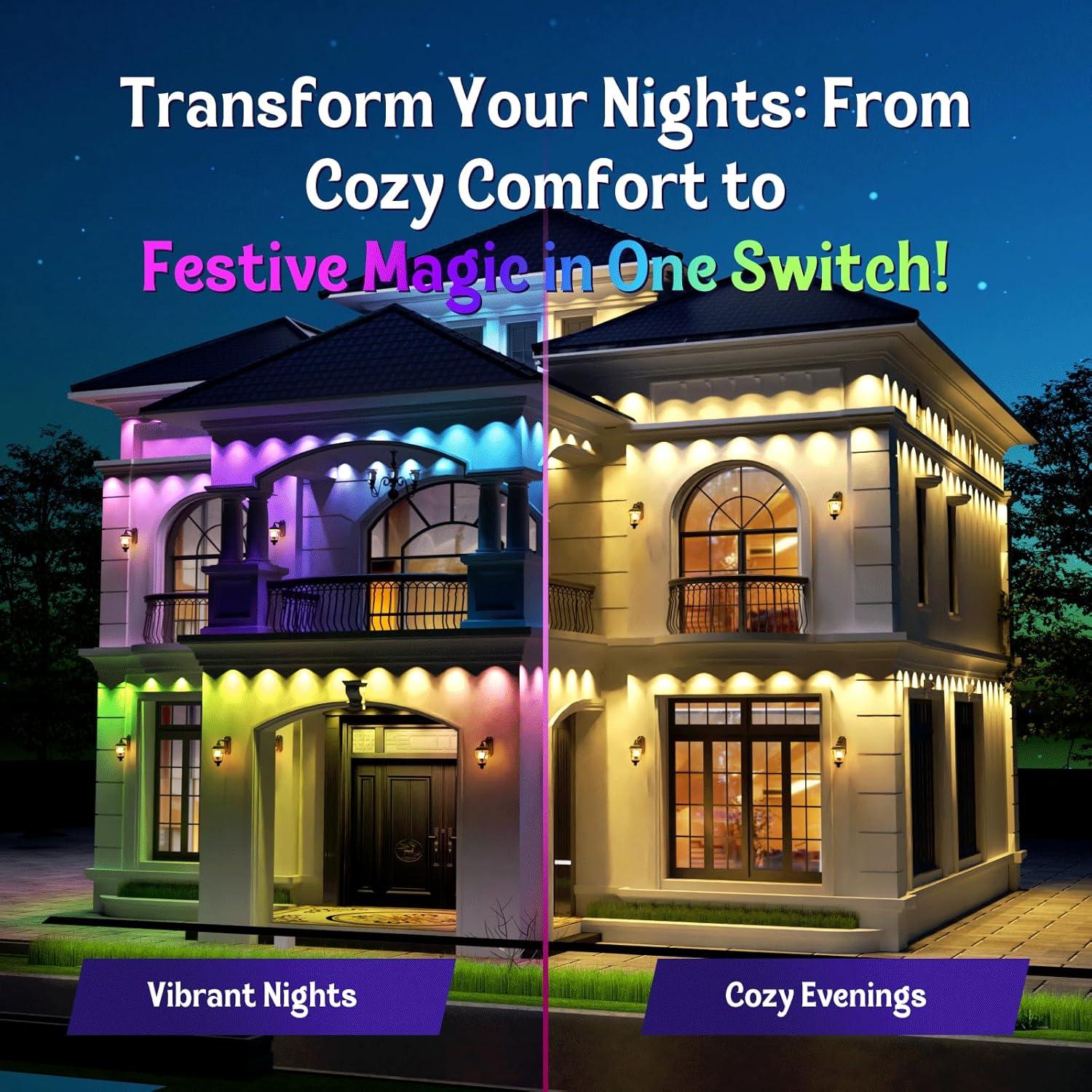 Luces Exteriores Permanentes Fitop 30.48m RGB LED IP67 Control APP