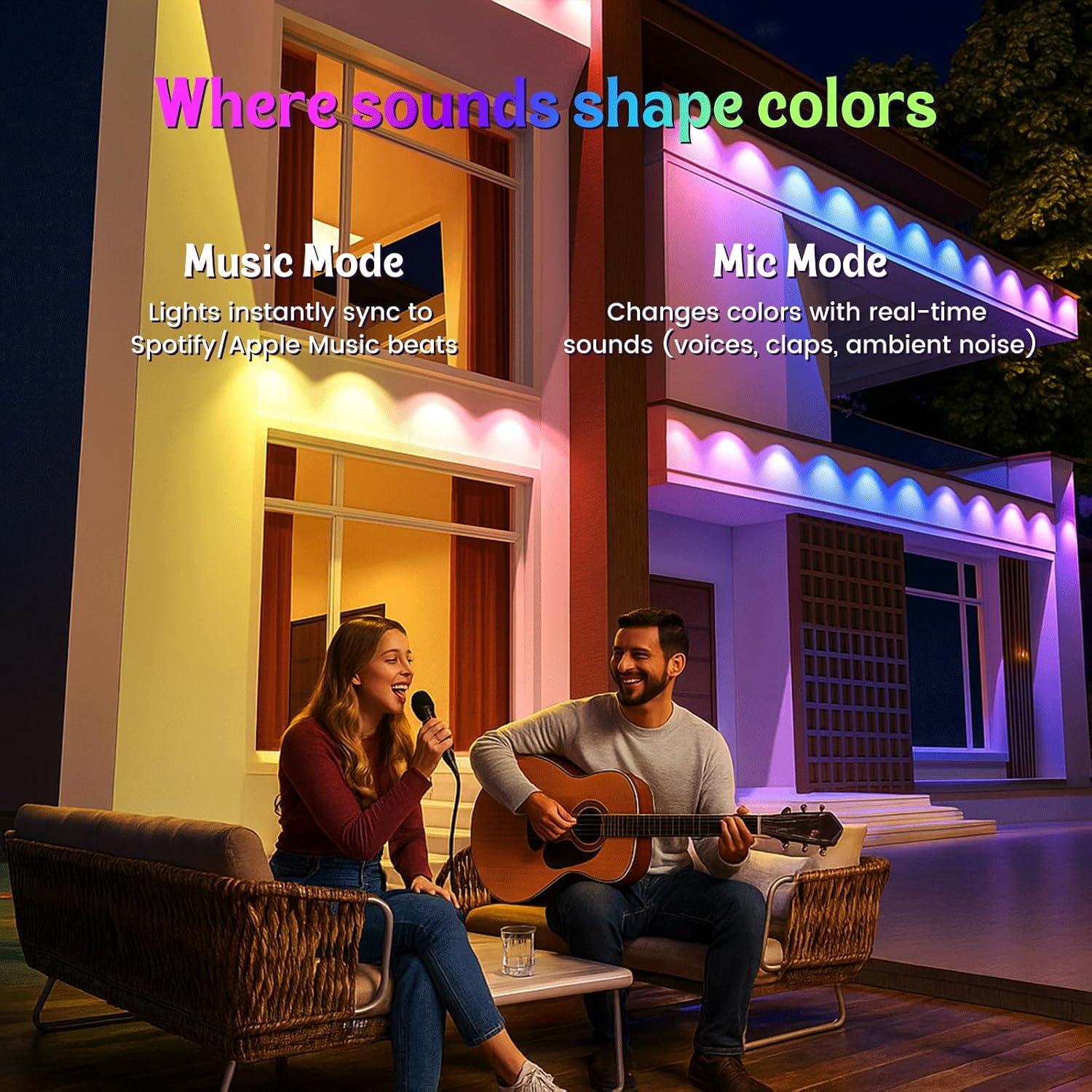 Luces Exteriores Permanentes Fitop 30.48m RGB LED IP67 Control APP