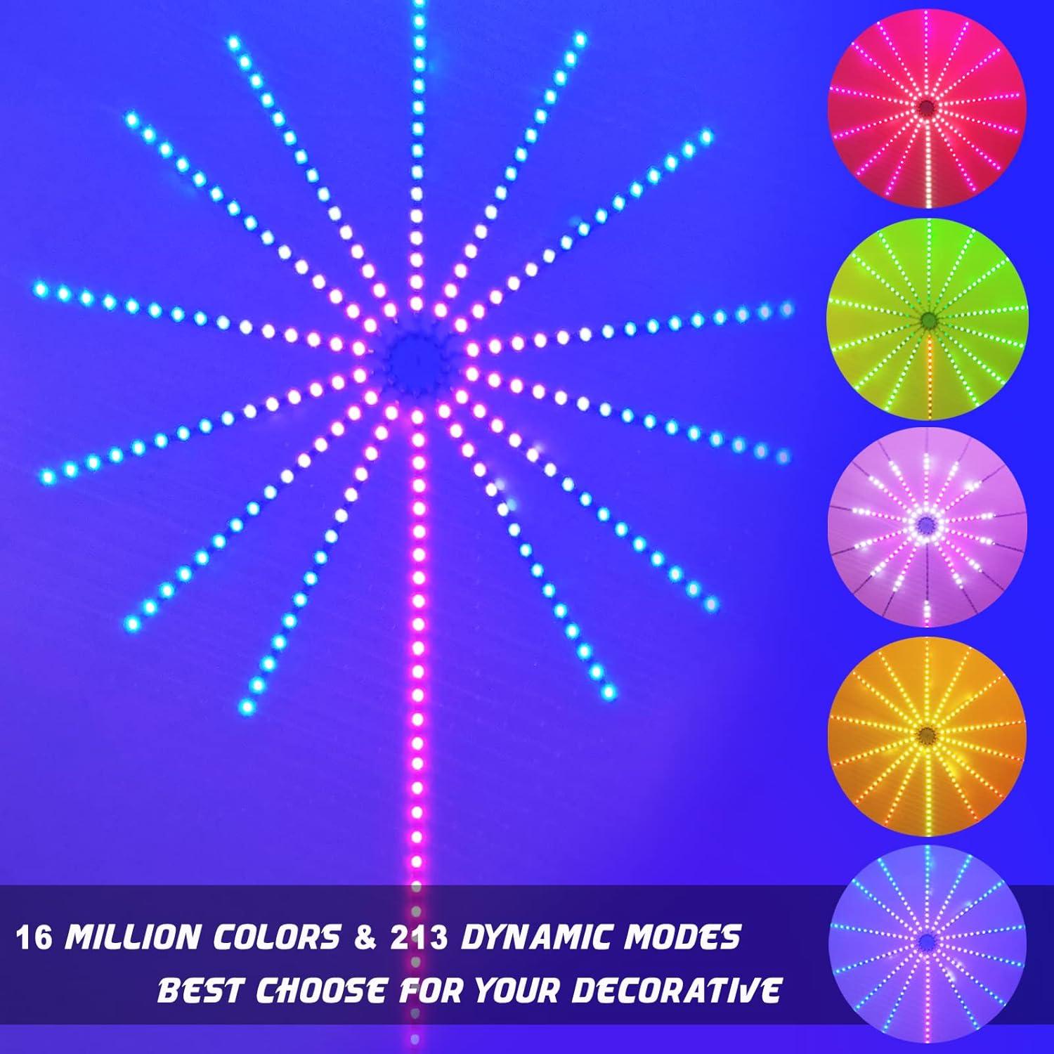 Luces LED de Fuegos Artificiales Noddy 14pcs RGBIC Control APP