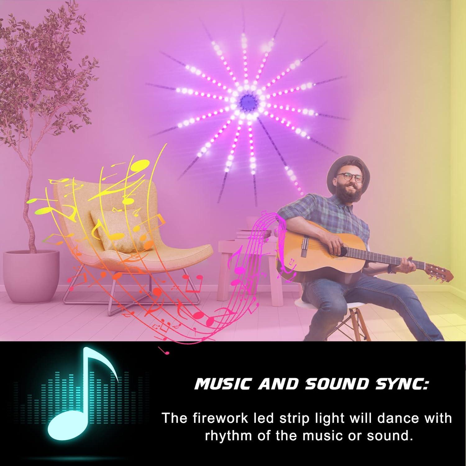 Luces LED de Fuegos Artificiales Noddy 14pcs RGBIC Control APP