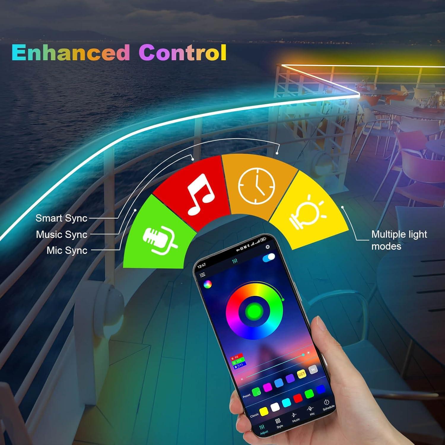 Tira de Luces LED SIFWEX 10.67m IP68 Impermeable Control Remoto