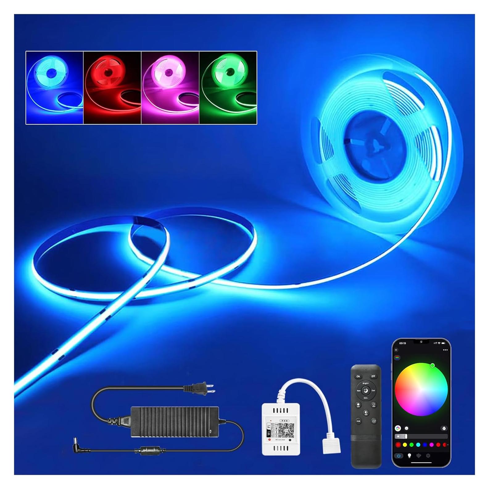 Tira LED COB RGB INDARUN 24V 10M 5760 LEDs Control Remoto